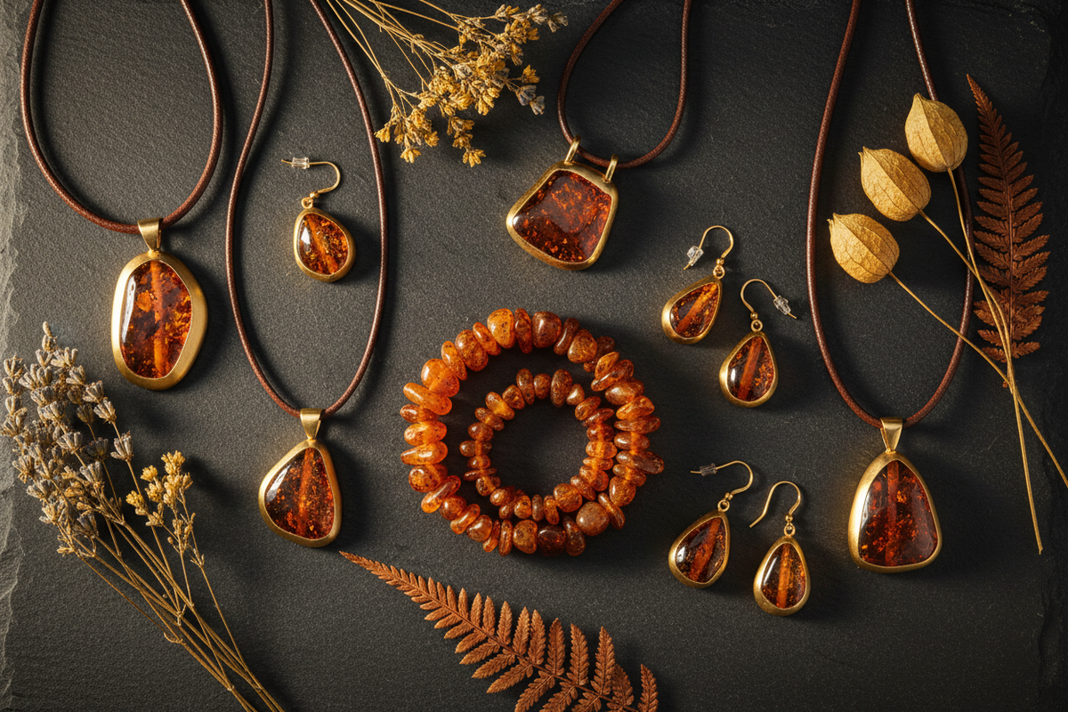 Baltic Amber Jewellery – 925 Sterling Silver & Genuine Amber