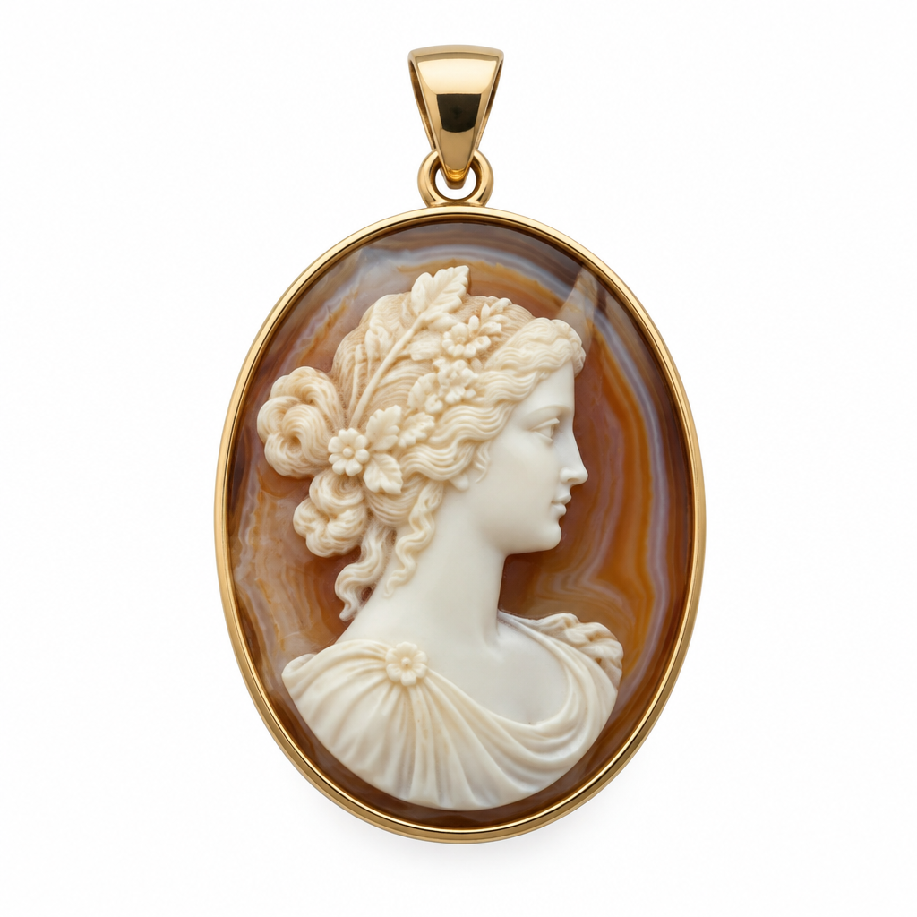 Cameo on white background