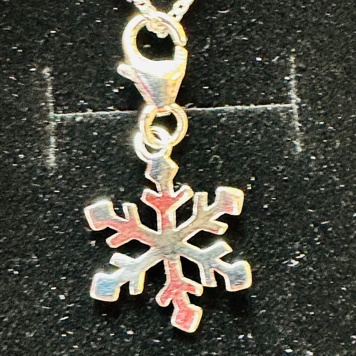 Sterking silver snowflake charm with 16 chain 925 image 2