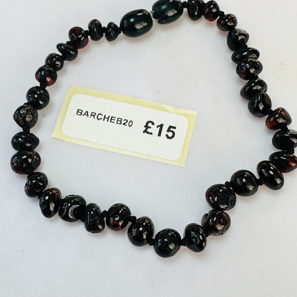 New Amber hand knotted bracelet dark amber 8inch image 0