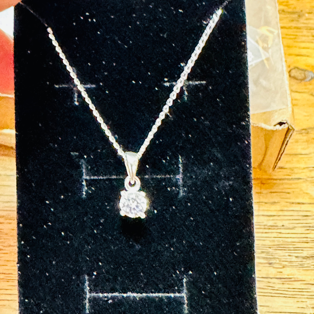 Sterling silver cz pendant 18inch chain image 1