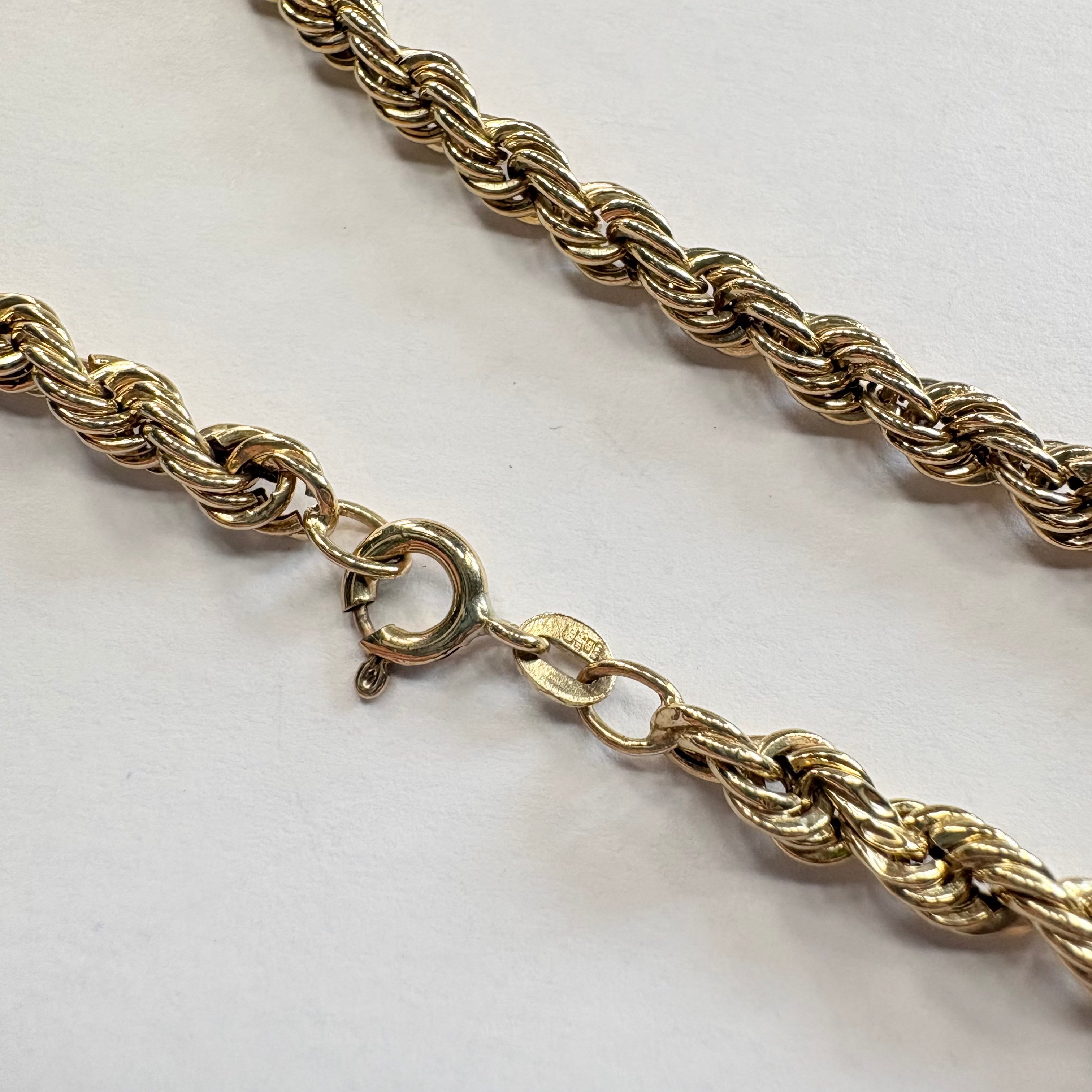 9ct Yellow gold Rope Chain 8.59g image 1