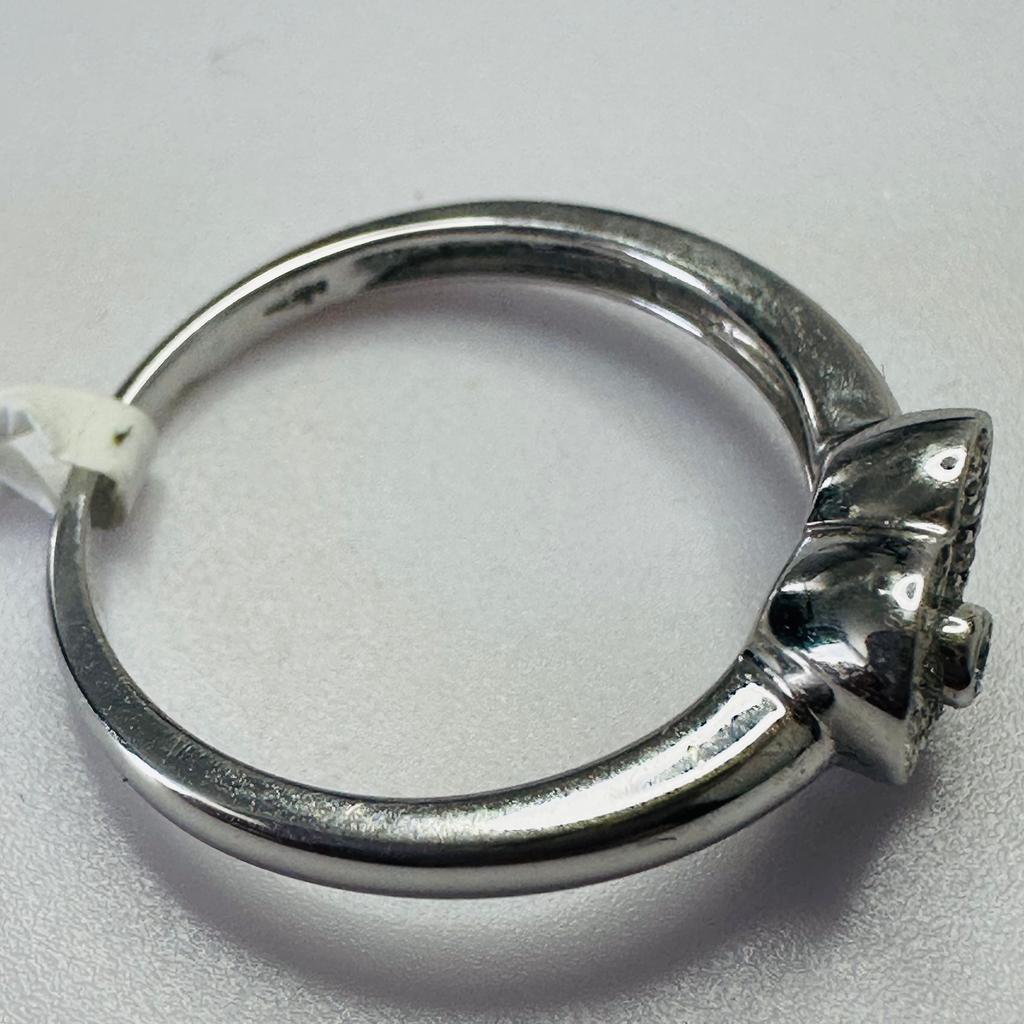 Diamond Heart ring in 9ct White Gold size H image 2