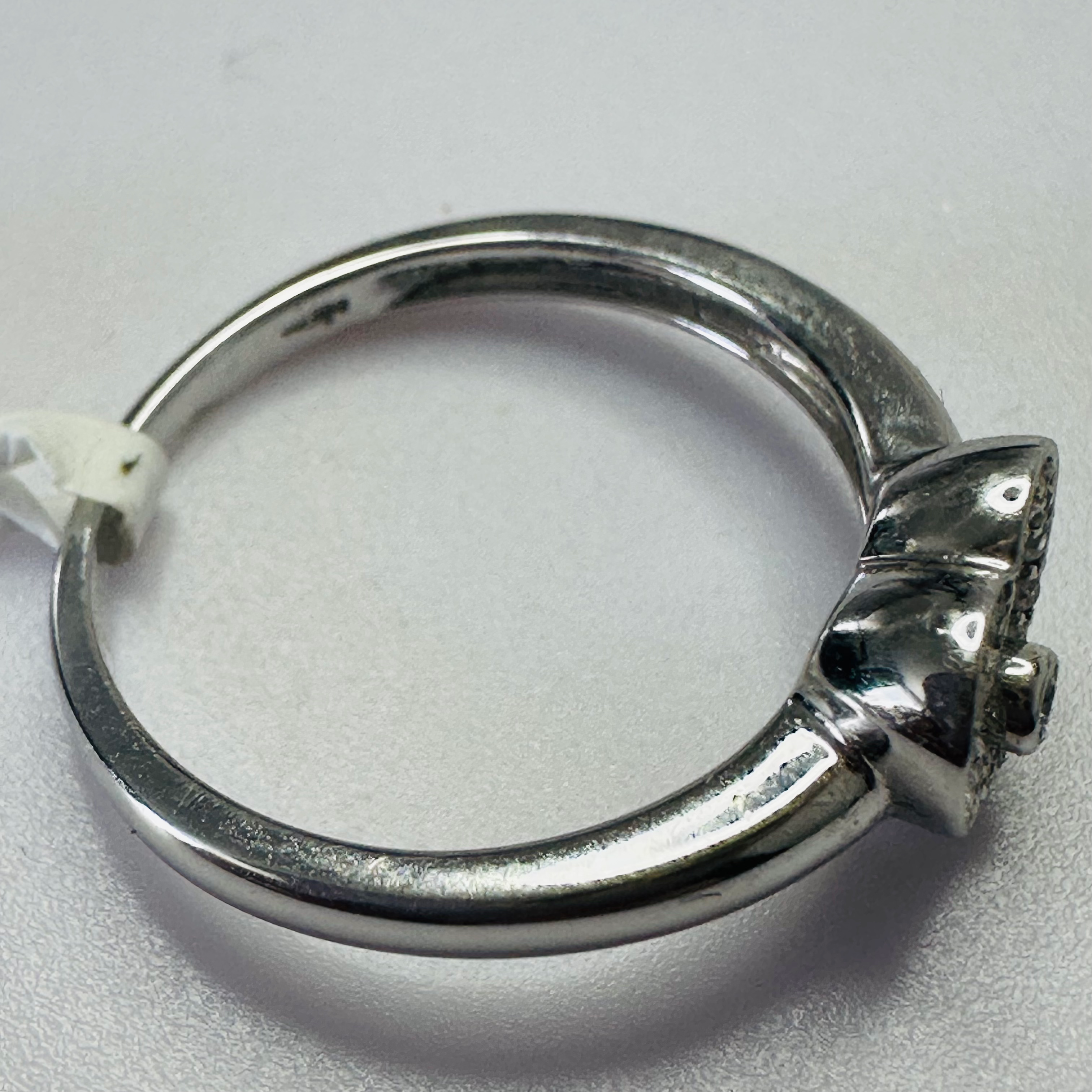 Diamond Heart ring in 9ct White Gold size H image 2