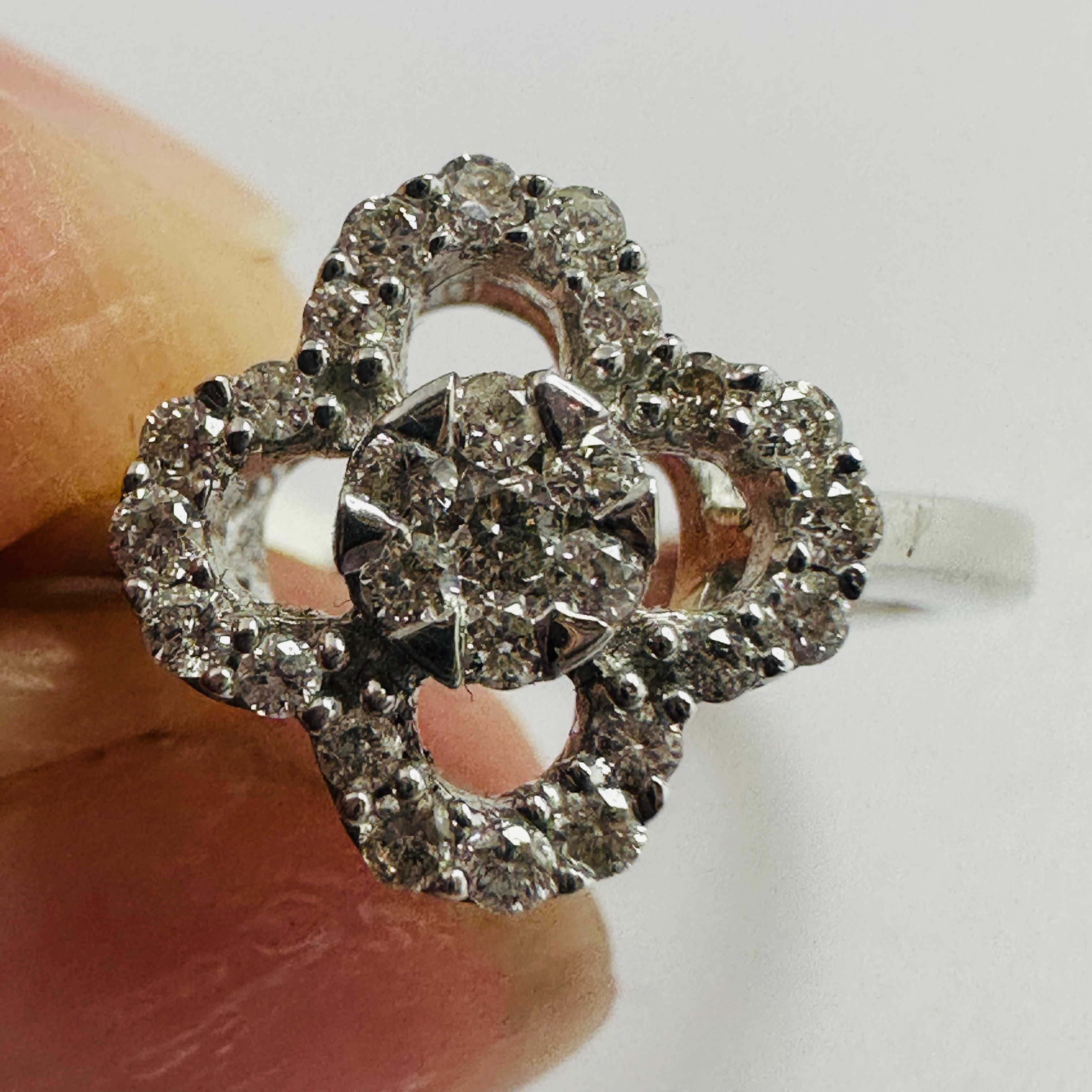 Diamond Ring Modern Design in 9ct White gold size M image 2