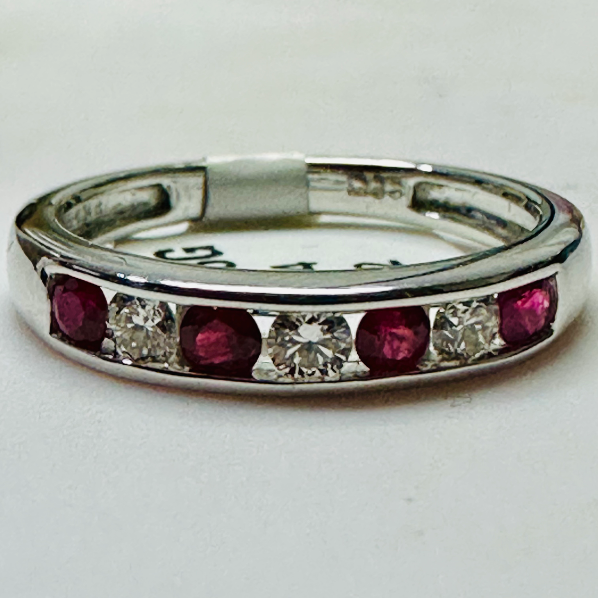 NEW 18Ct Ruby and Diamond Eternity Ring Size M 1/2 image 1