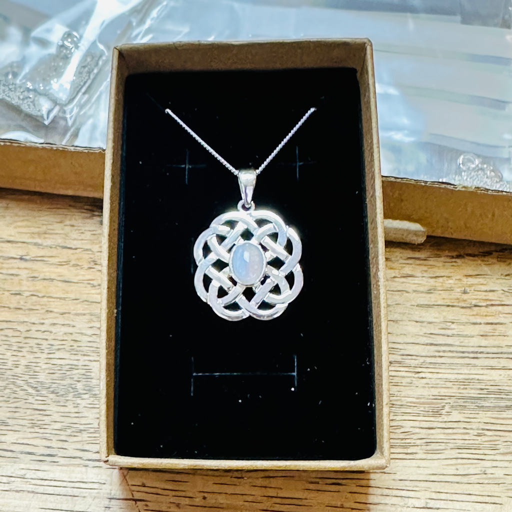 Sterling silver rose quartz pendant 18inch chain 925 image 1