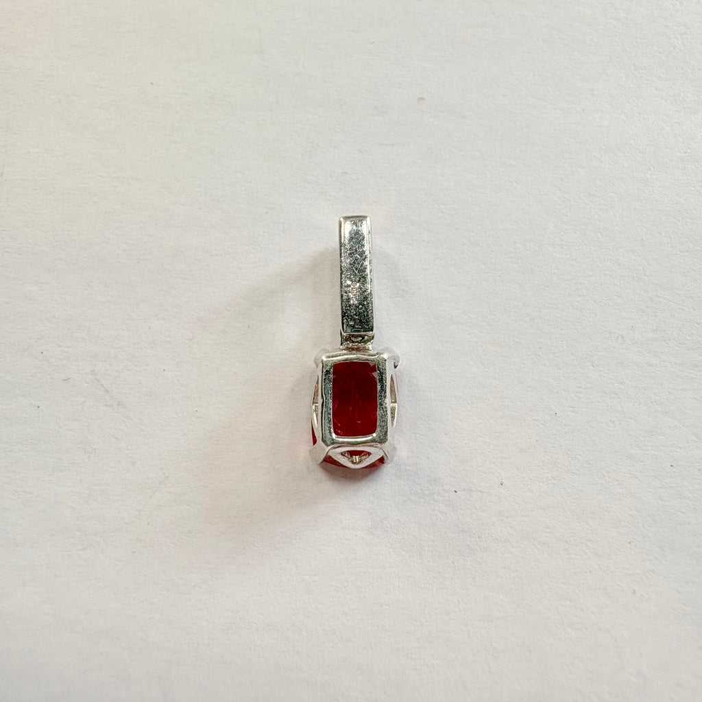 9ct white gold diamond and Andersine pendant image 1