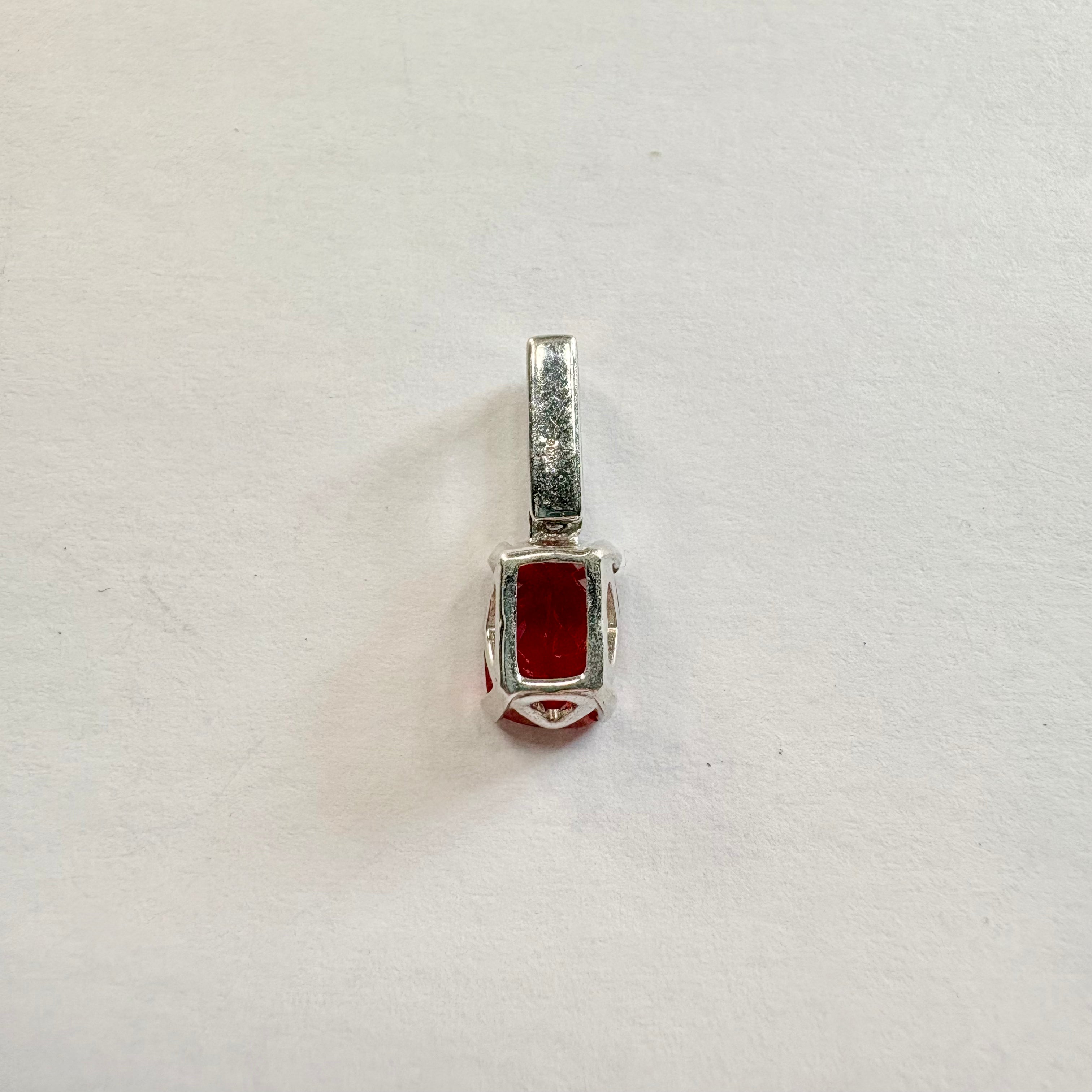 9ct white gold diamond and Andersine pendant image 1