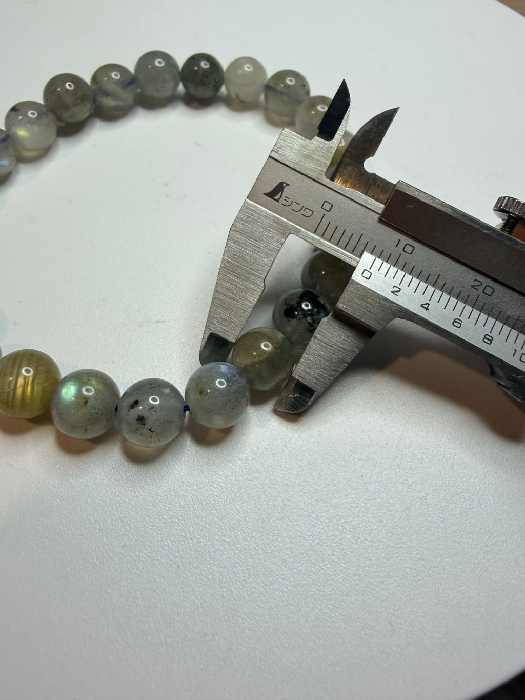 Labradorite Beaded Bracelet | 7.5mm Beads | Blue Flash
