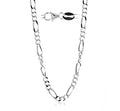 Made in Italy - 925 Sterling Silver Delicate 2 MM Figaro Chain with an anti-tarn image 0