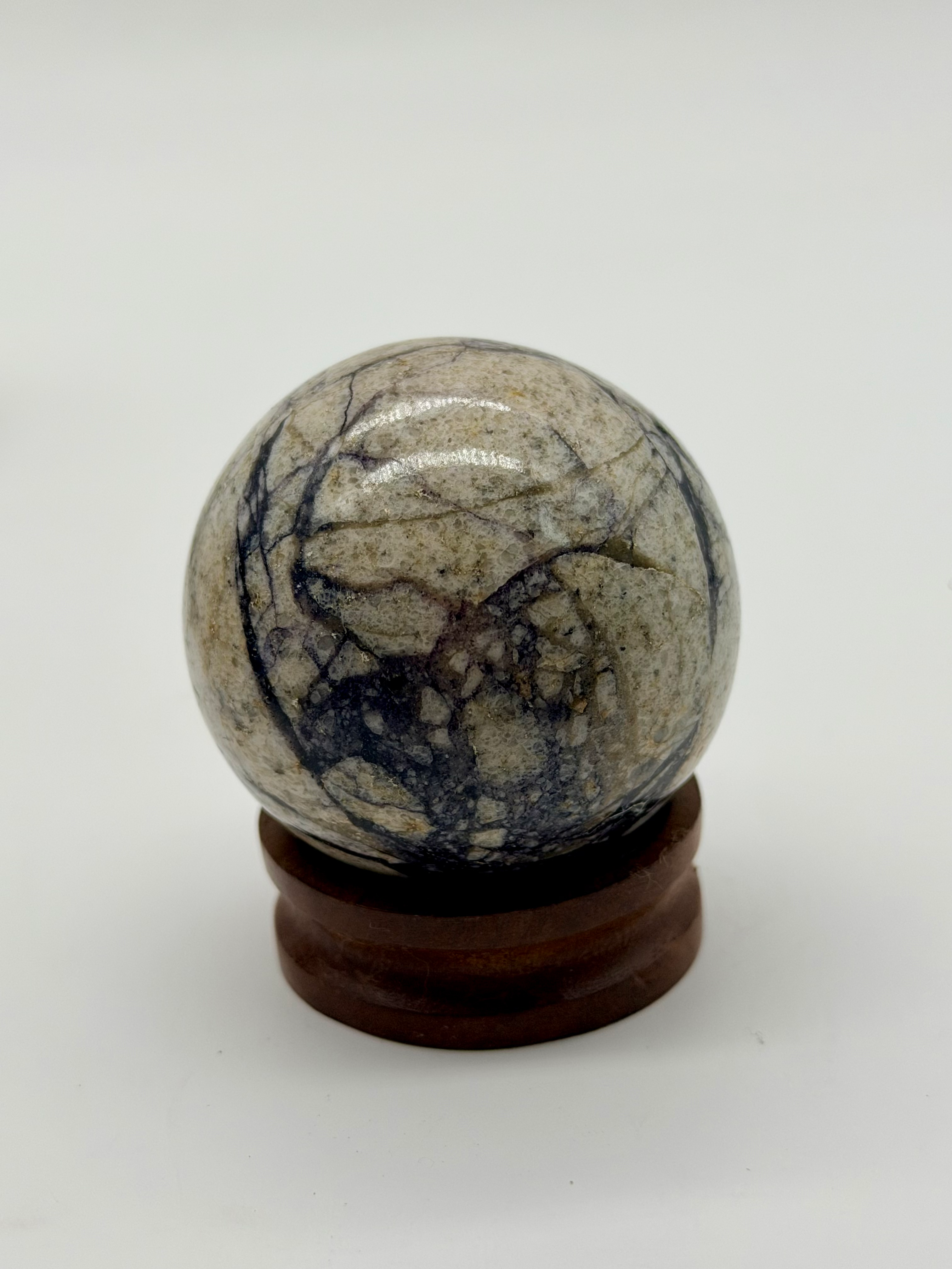 Picasso Jasper 45mm sphere with wood stand image 5