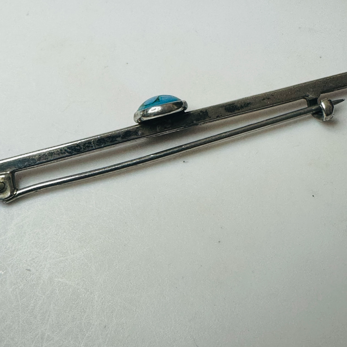 Sterling silver Brooch With turquise glass poss Bernard Ingatstone image 5