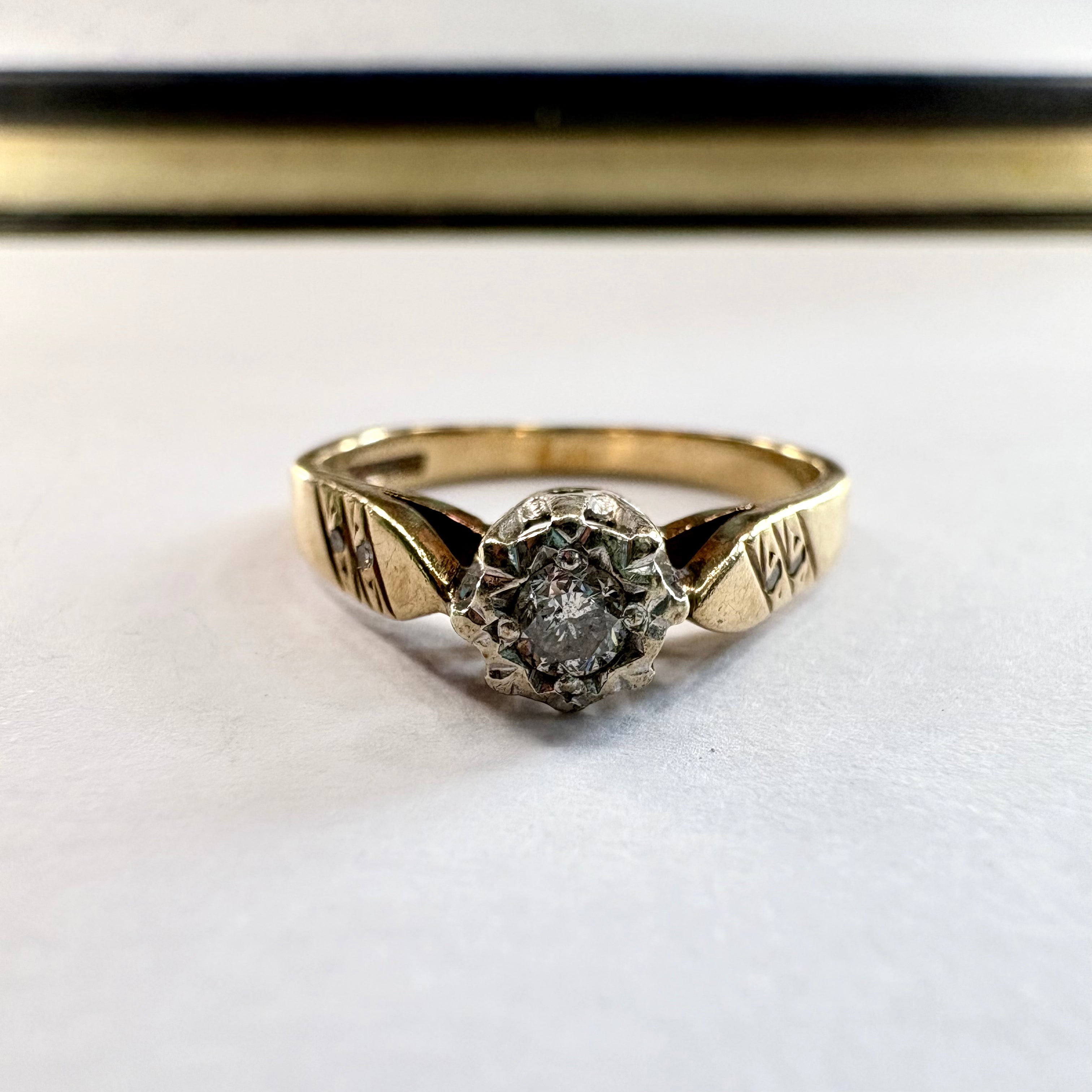 9ct yellow Gold diamond Ring N1/2 image 0