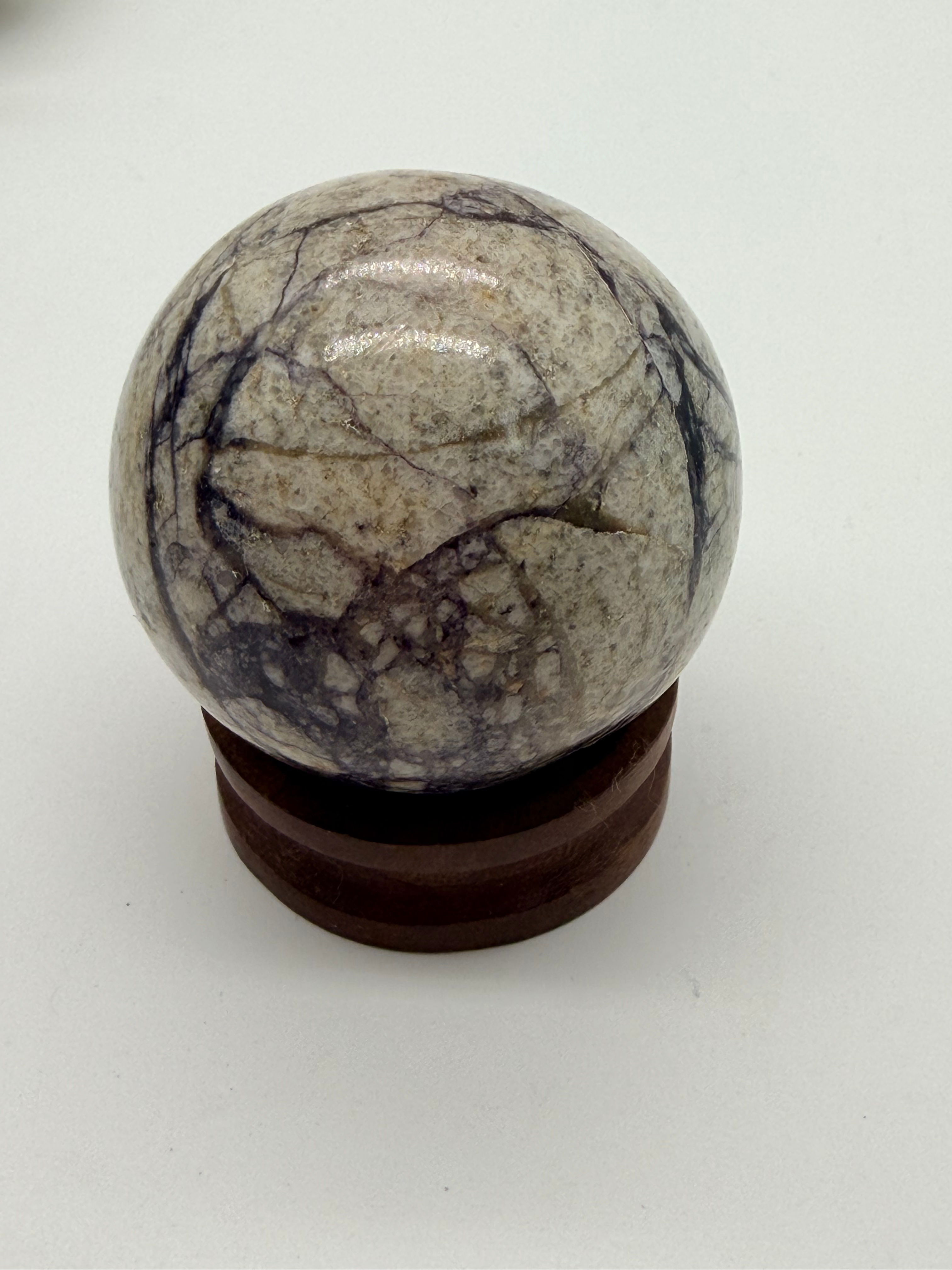 Picasso Jasper 45mm sphere with wood stand image 1