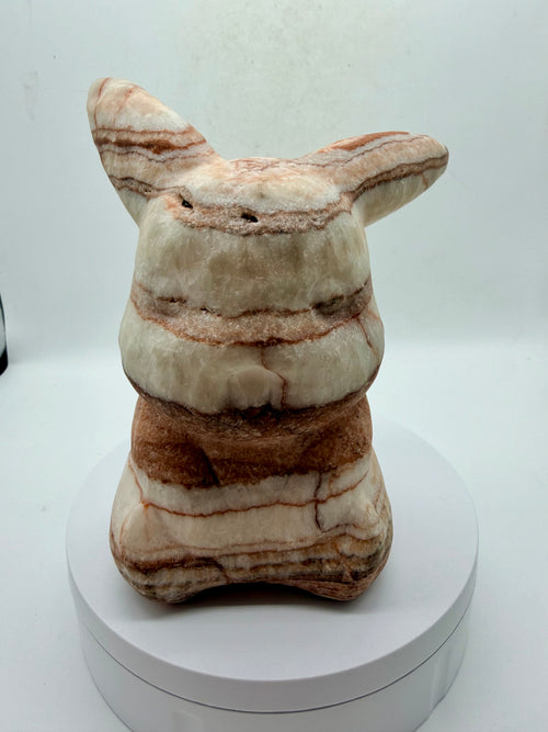 Banded Calcite Pokemon Pikachu Carving 14cm high 1.25kg image 0