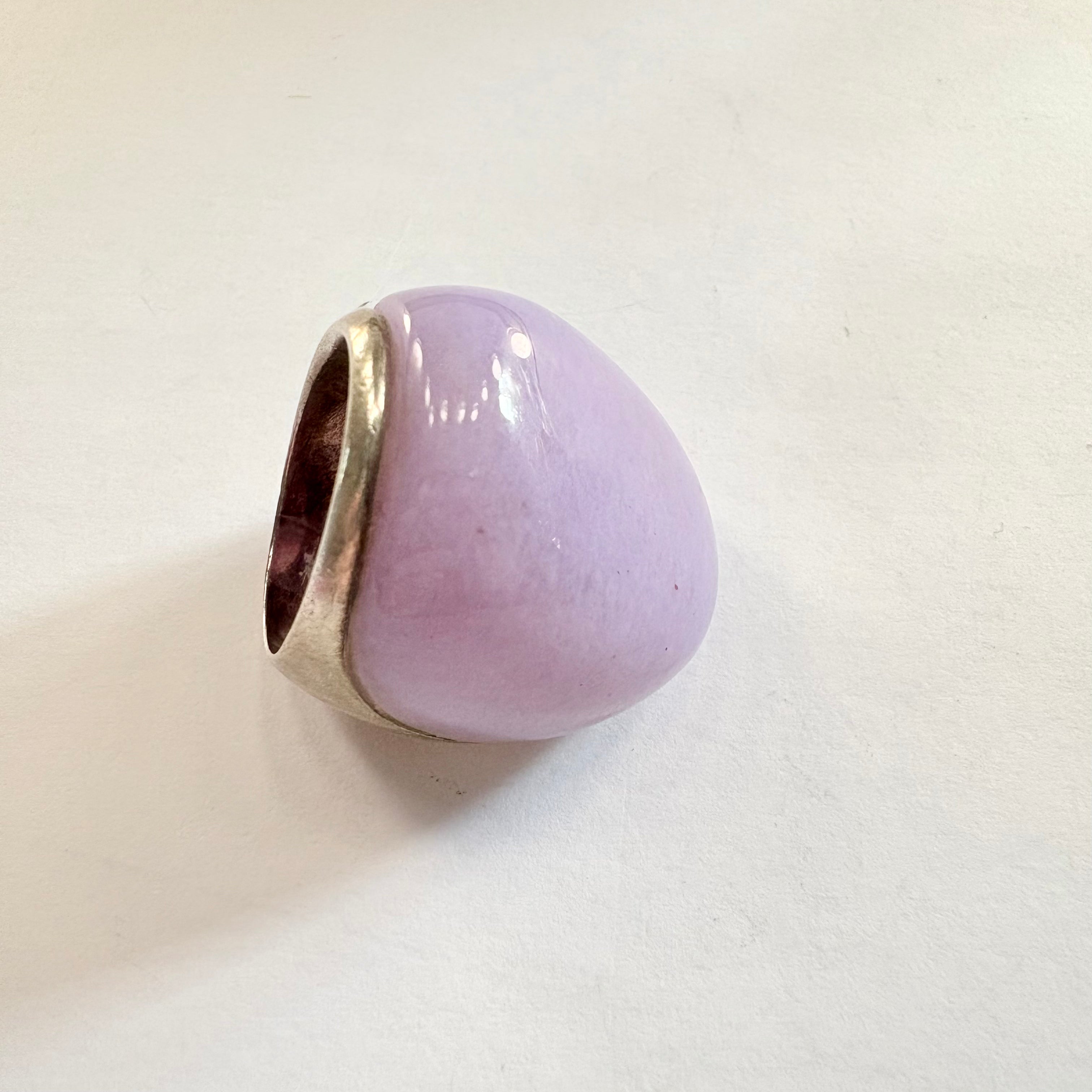 Sterling silver lavender jade Ring L image 3