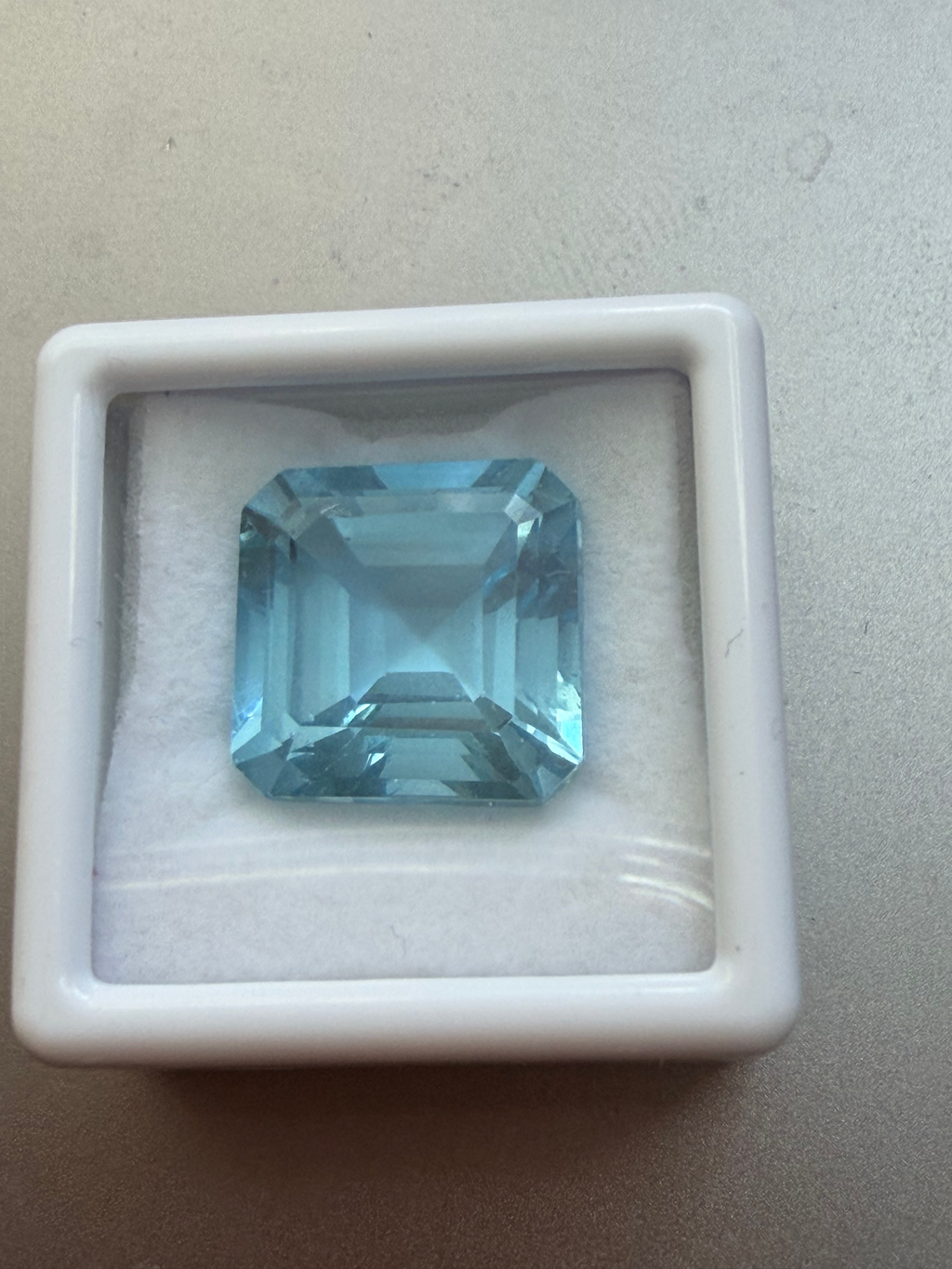 Topaz Sky Blue 13.6x13.6  16.10cts large size image 3