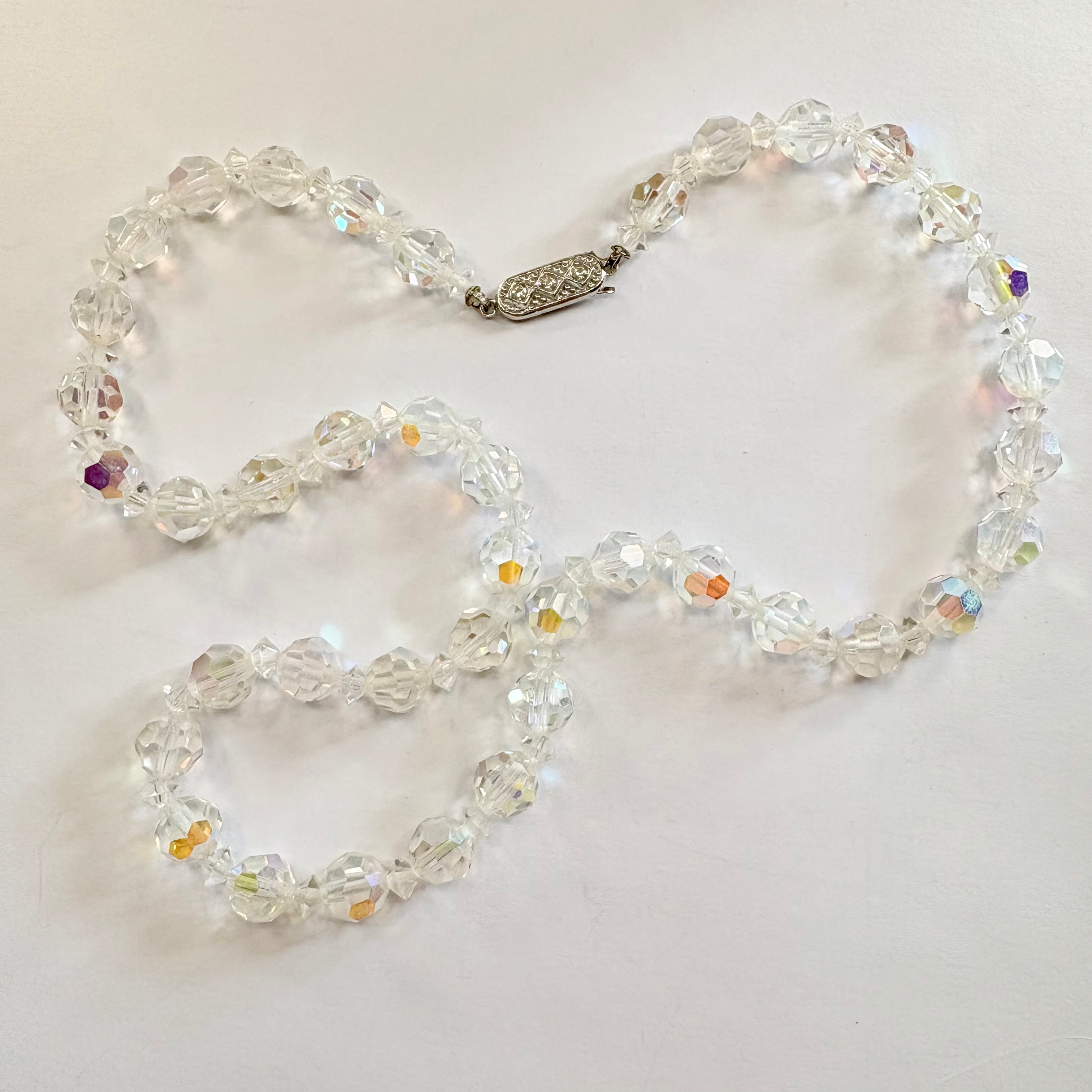 Vintage iridescent beaded necklace image 0