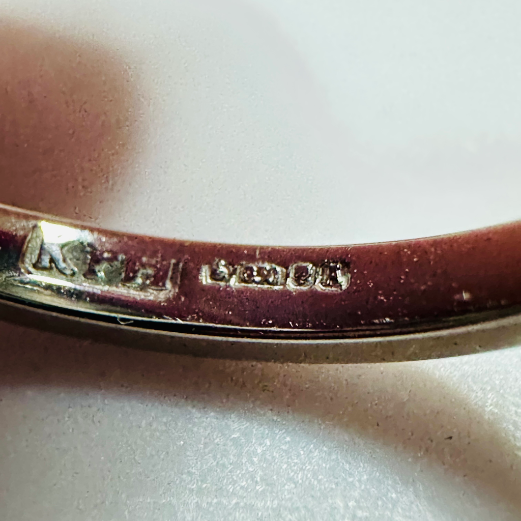 New  Platinum Diamond and Sapphire ring size m image 7