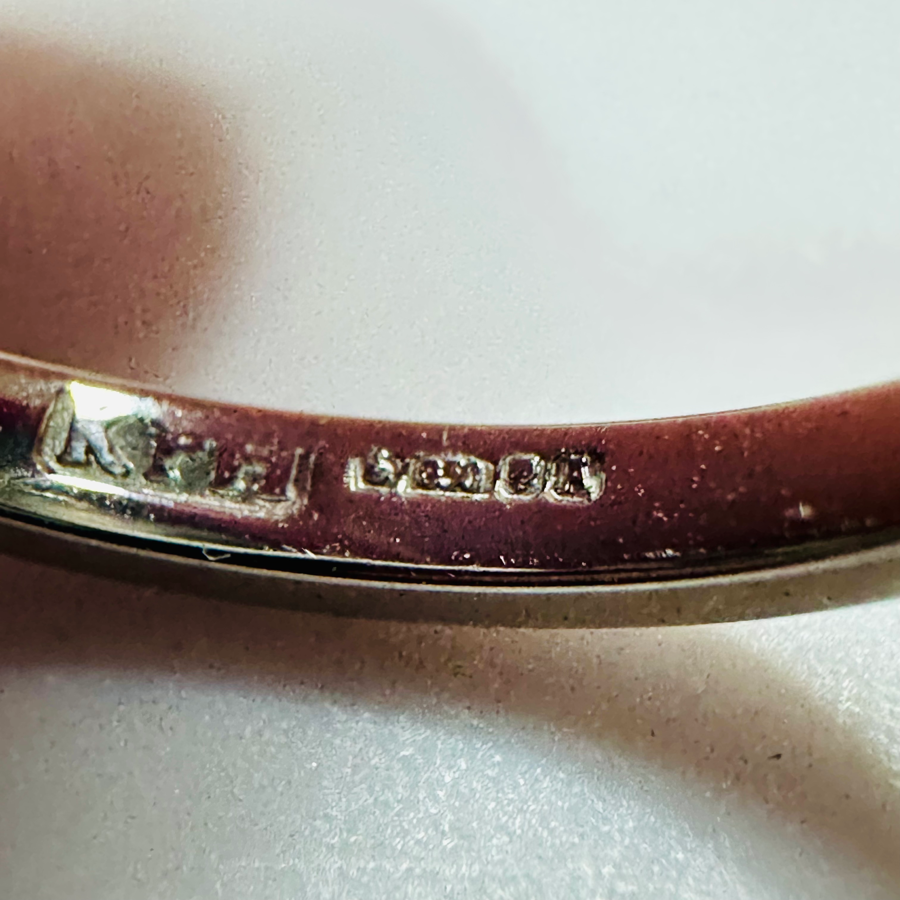 New  Platinum Diamond and Sapphire ring size m image 7