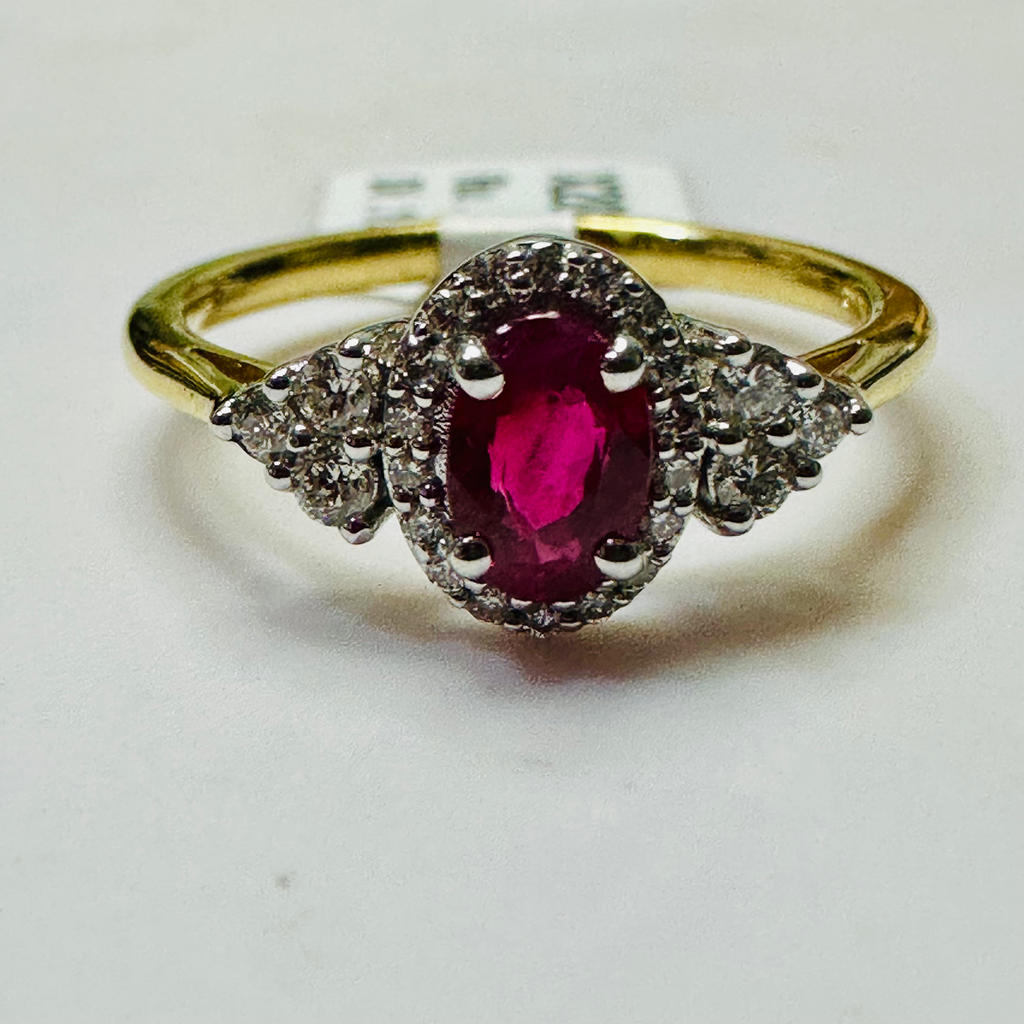 NEW 18ct Ruby and Diamond Ring Size N image 0
