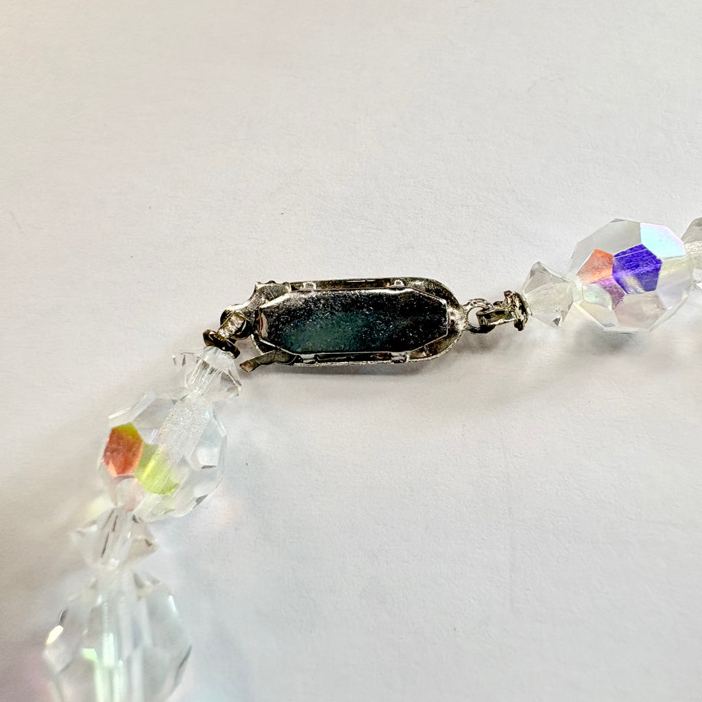 Vintage iridescent beaded necklace image 3