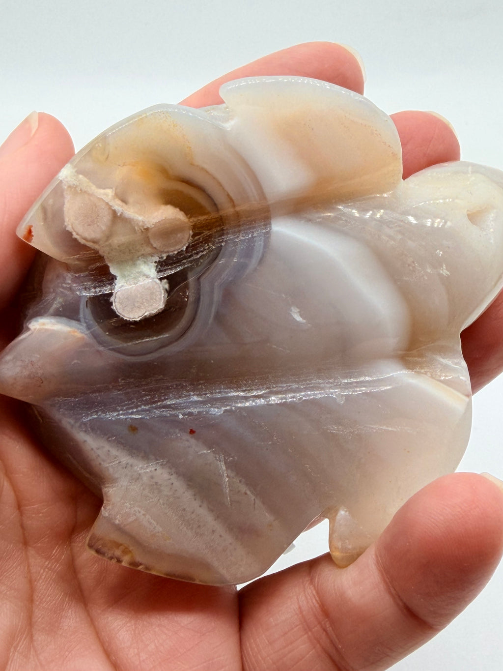Flower Agate Carved Turtle Crystal Figurine – Healing Meditation Stone Decor image 8