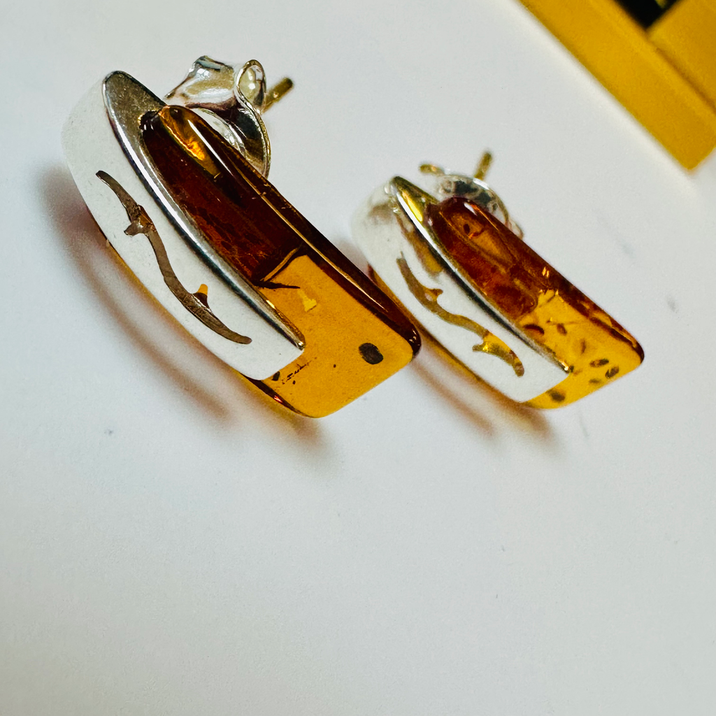 Sterling silver Amber earrings  image 2