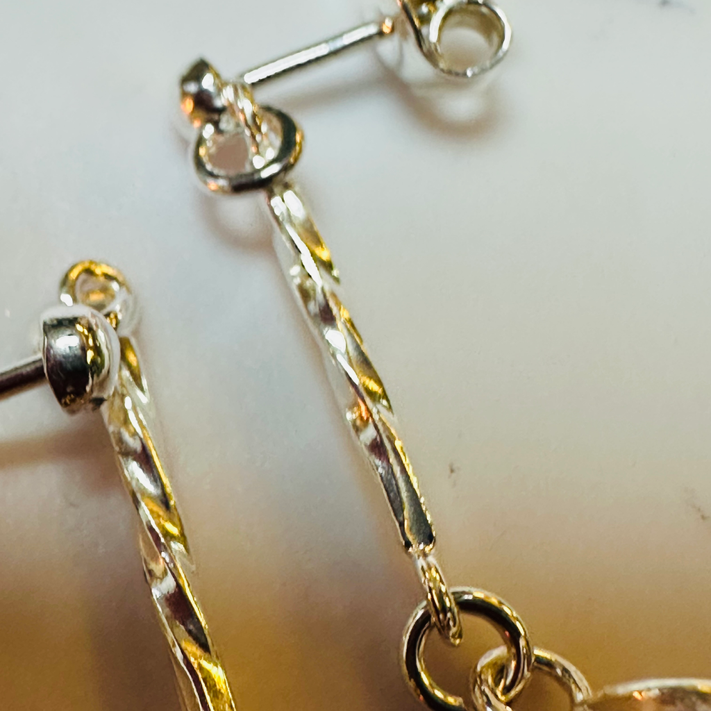 Sterling silver Amber long drop earrings  image 7