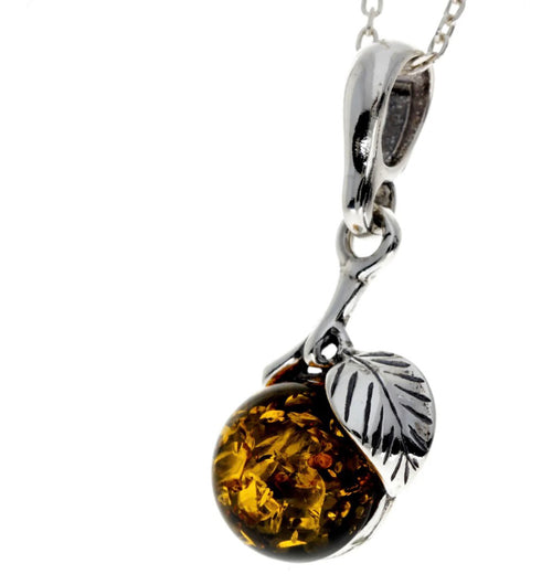 925 Sterling Silver & Baltic Amber Classic Designer Pendant  image 0
