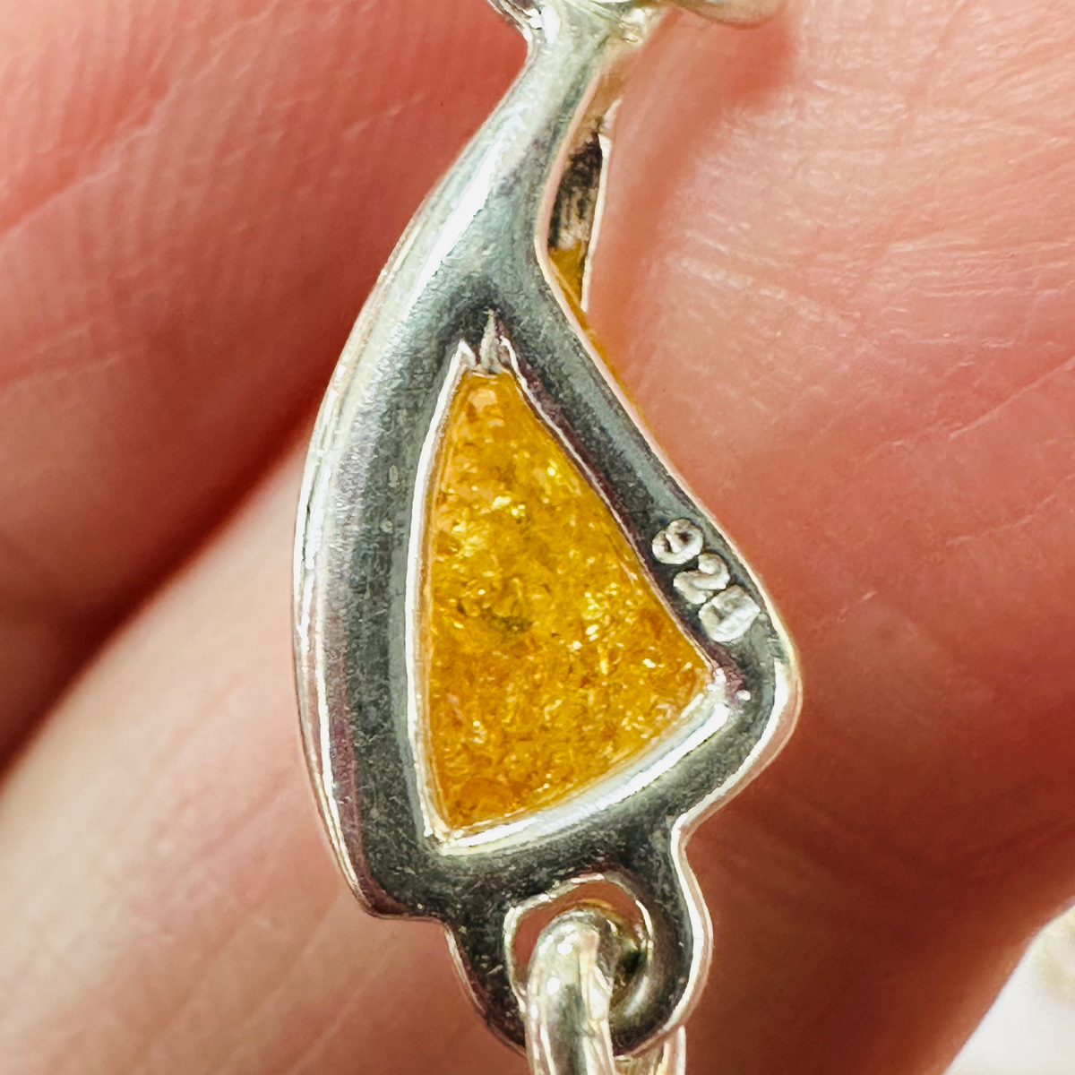 New Sterling silver 3 Amber colour Bracelet image 1