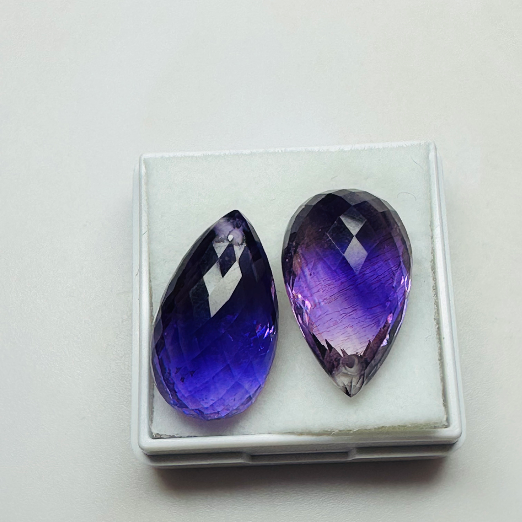 AMETHYST BRIOLETTE PAIR 18MMX10.8MM 23.14CTS image 4