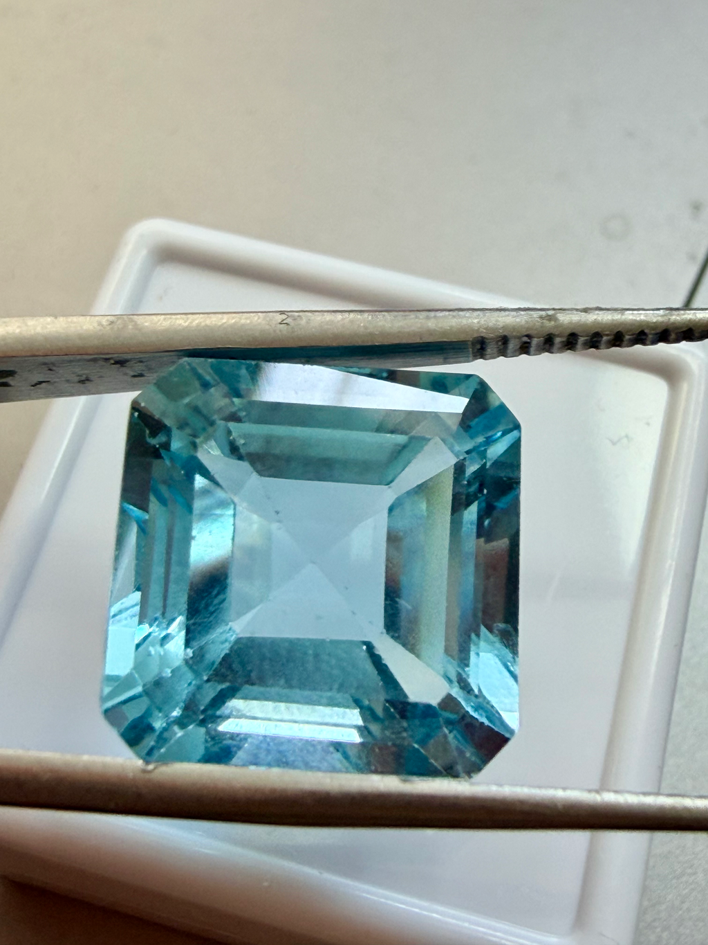 Topaz Sky Blue 13.6x13.6  16.10cts large size image 1