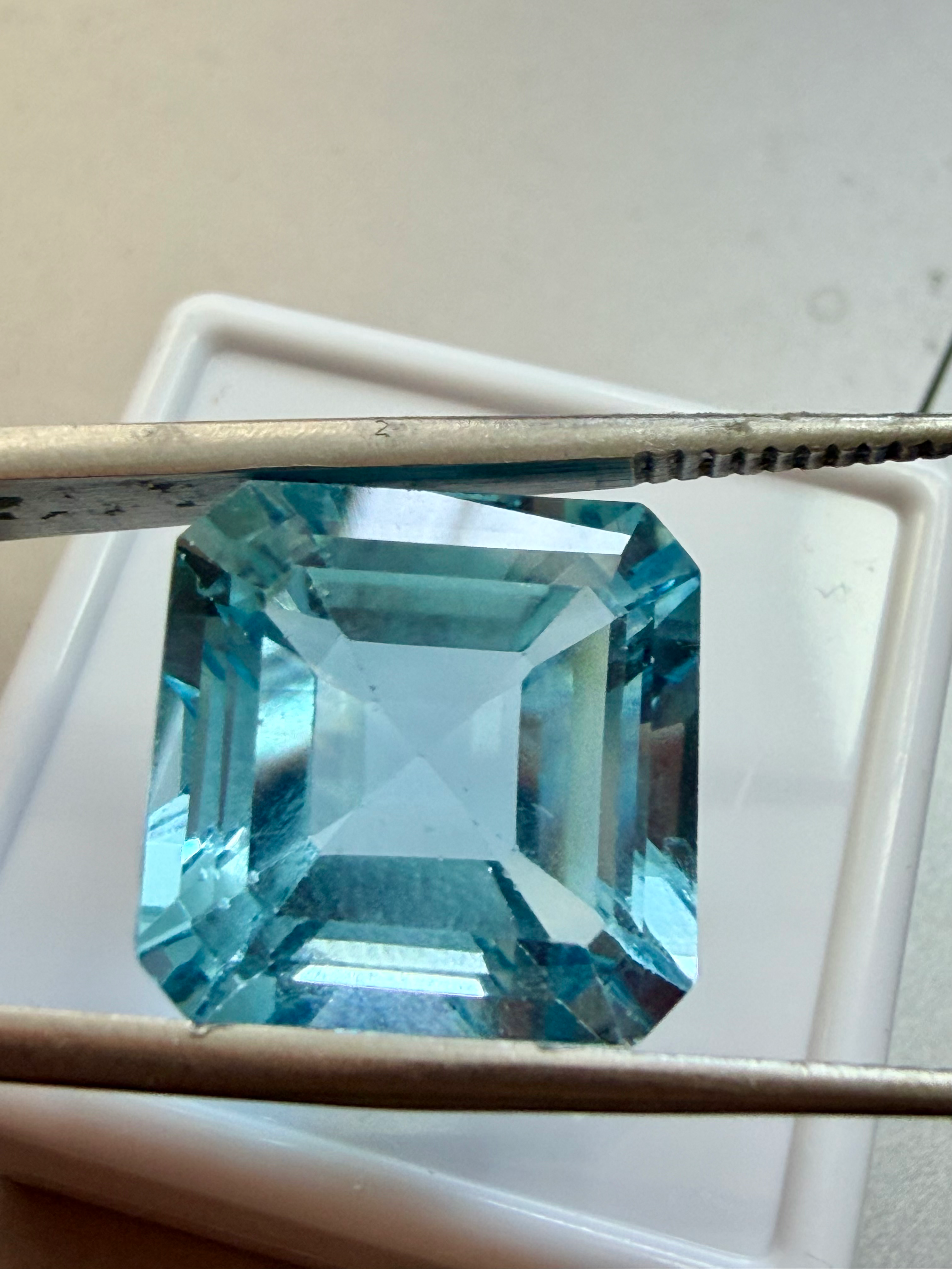 Topaz Sky Blue 13.6x13.6  16.10cts large size image 1