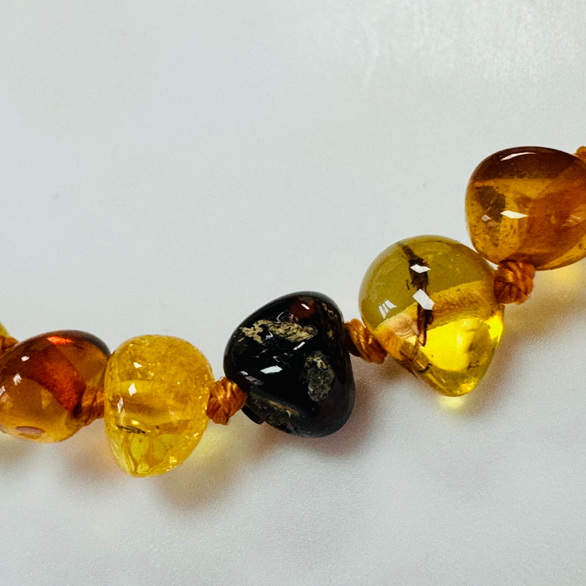 New Amber multi coloured knotted bracelet 8 inch image 4
