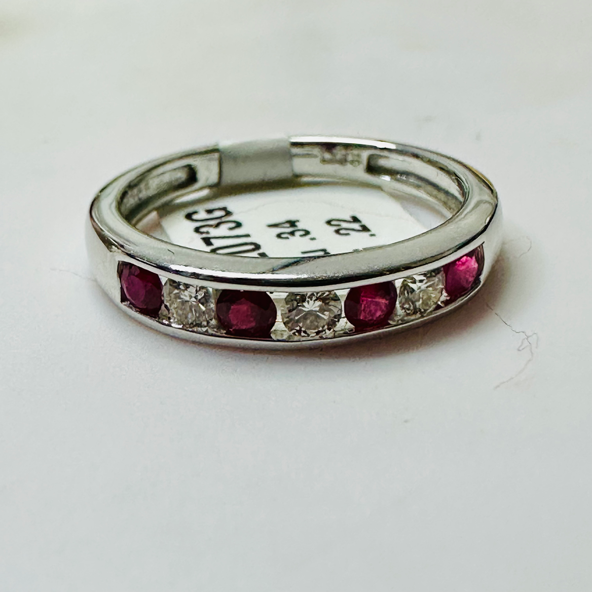 NEW 18Ct Ruby and Diamond Eternity Ring Size M 1/2 image 7
