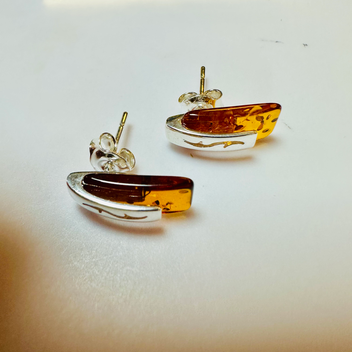 Sterling silver Amber earrings  image 3