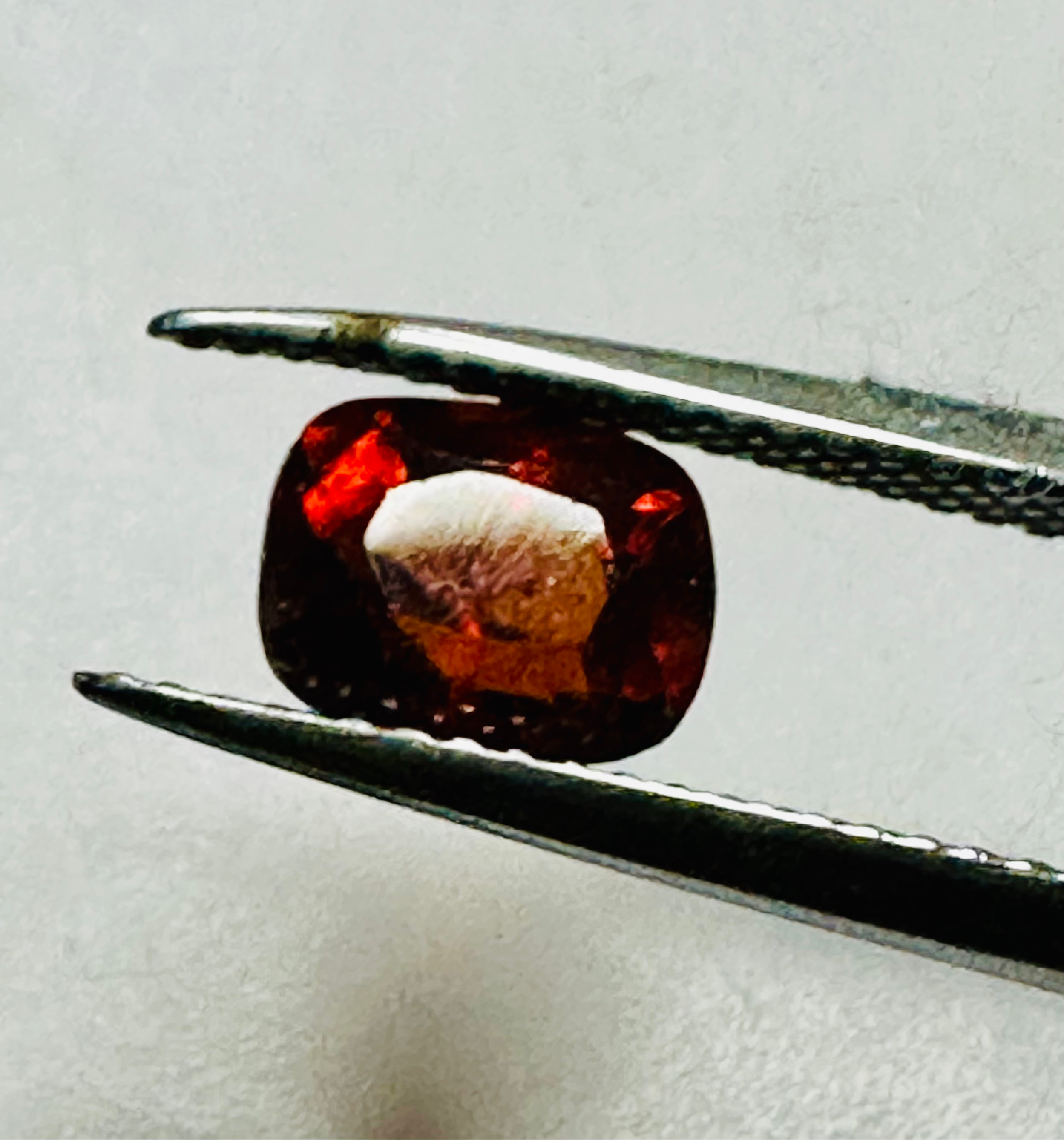 Red Zircon cushion 7.4mm x 6mm.1.79cts natural image 5