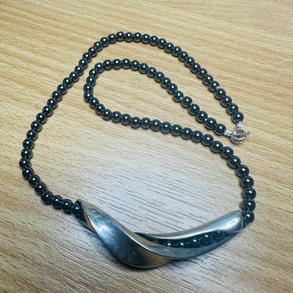 Georg Jenson GJ Denmark 925 wave Necklace 16inch image 1
