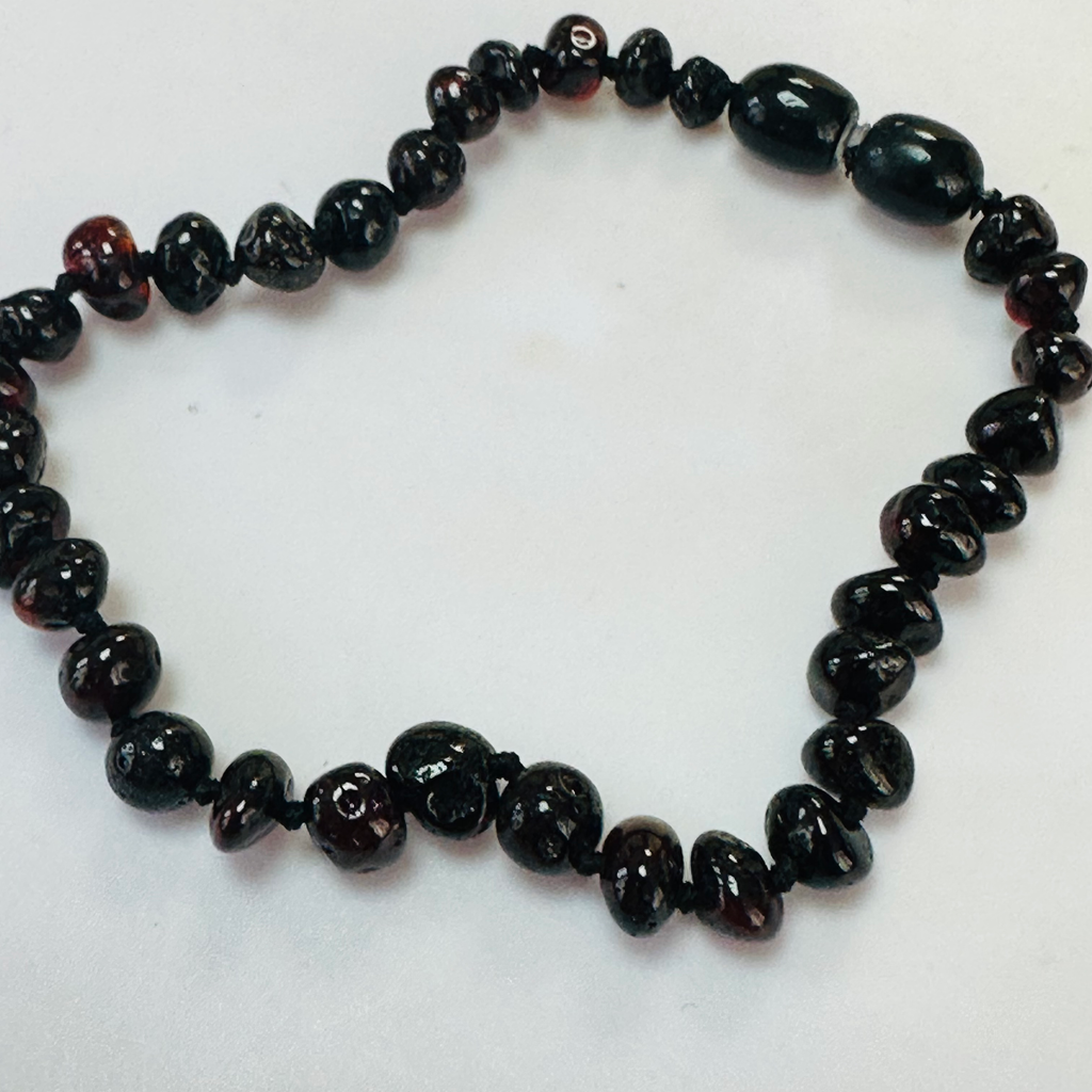 New Amber hand knotted bracelet dark amber 8inch image 6