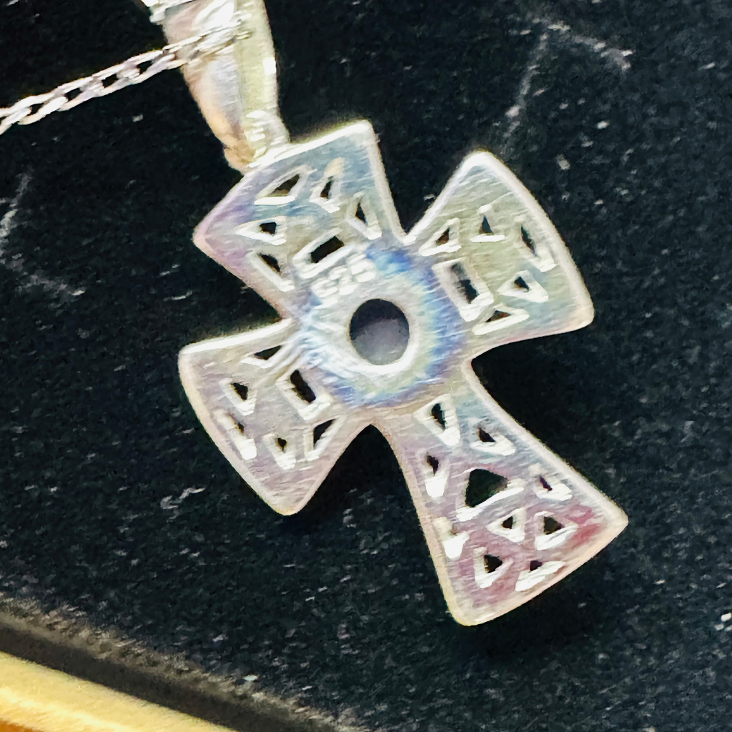 New Sterling silver cross 16 inch chain image 2