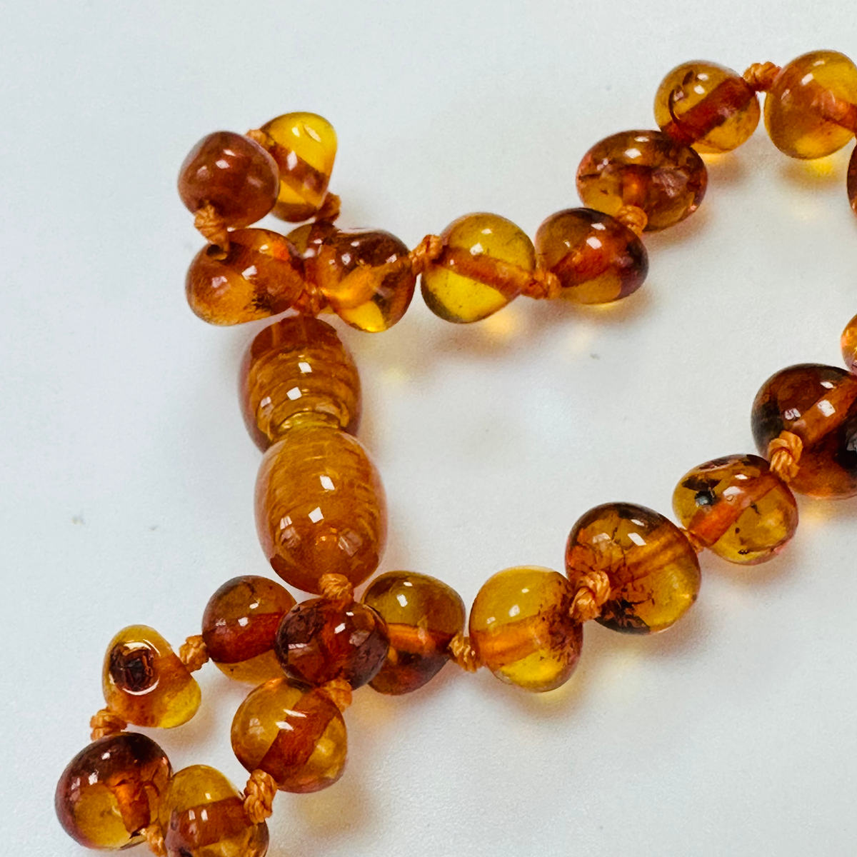 New Amber hand knotted bracelet 7 inch image 4