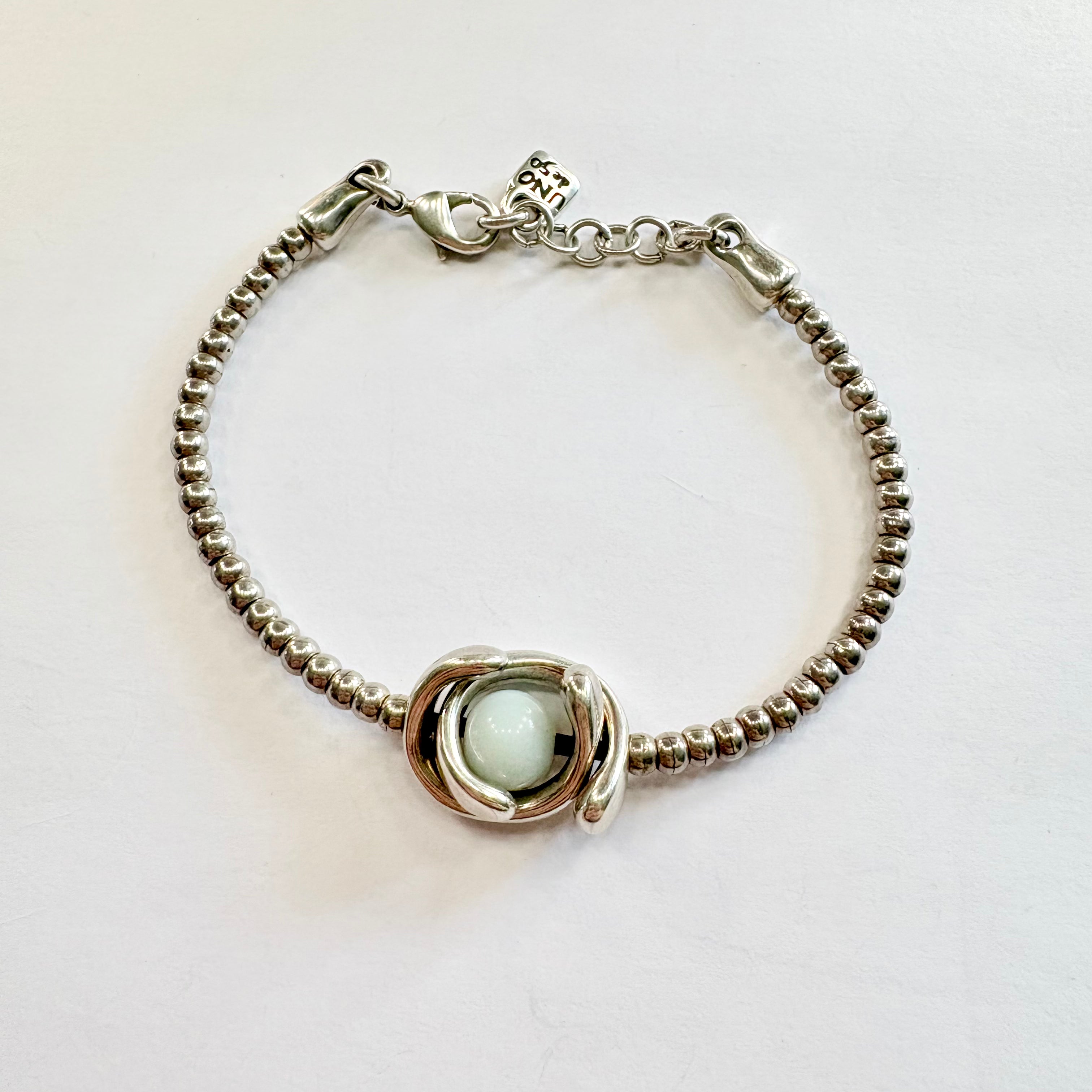 Designer UNO de 50 silver beaded bracelet  image 0
