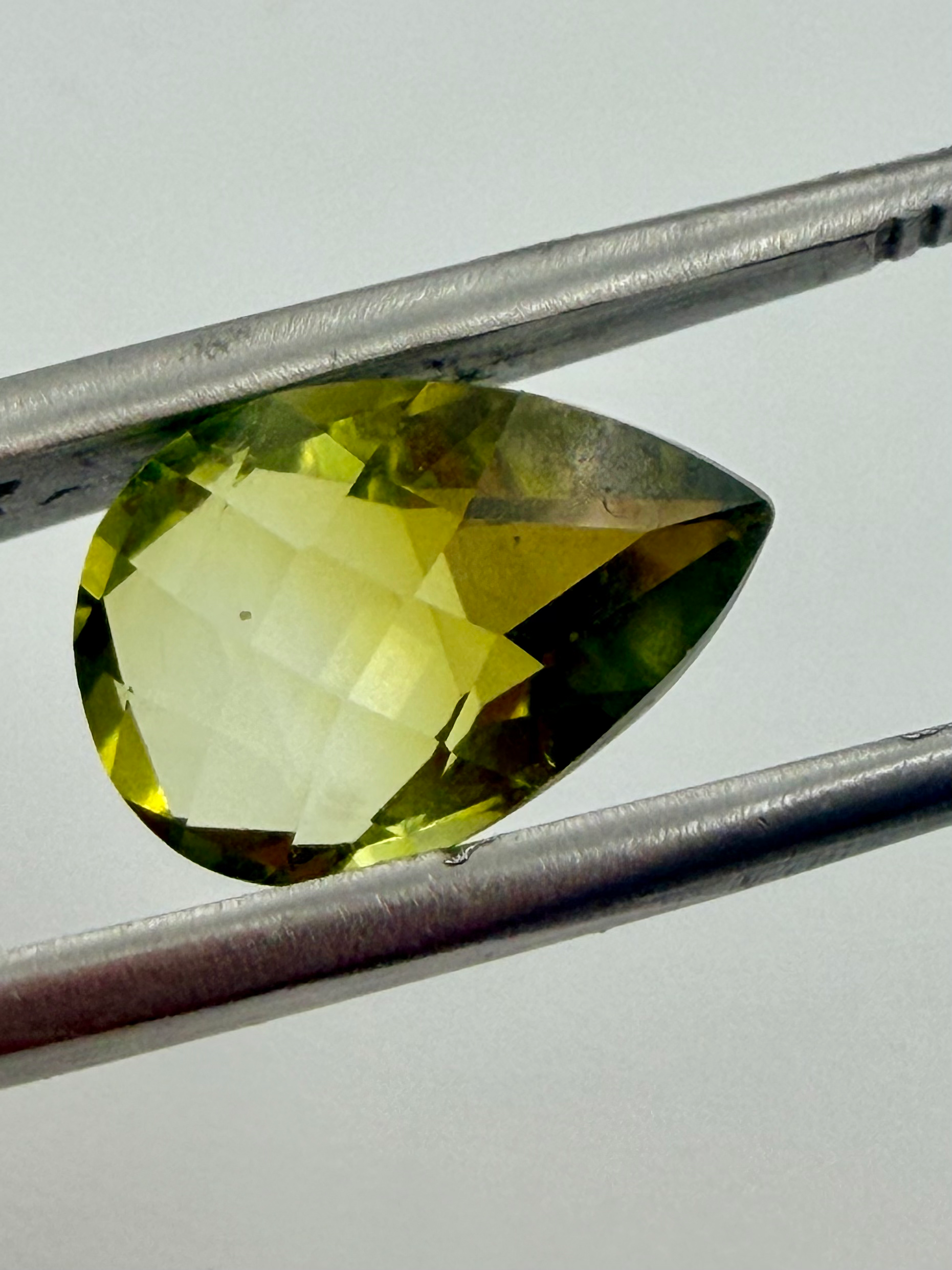 Yellow Tourmaline briolette drop 13x8.5.  4.18ct image 2