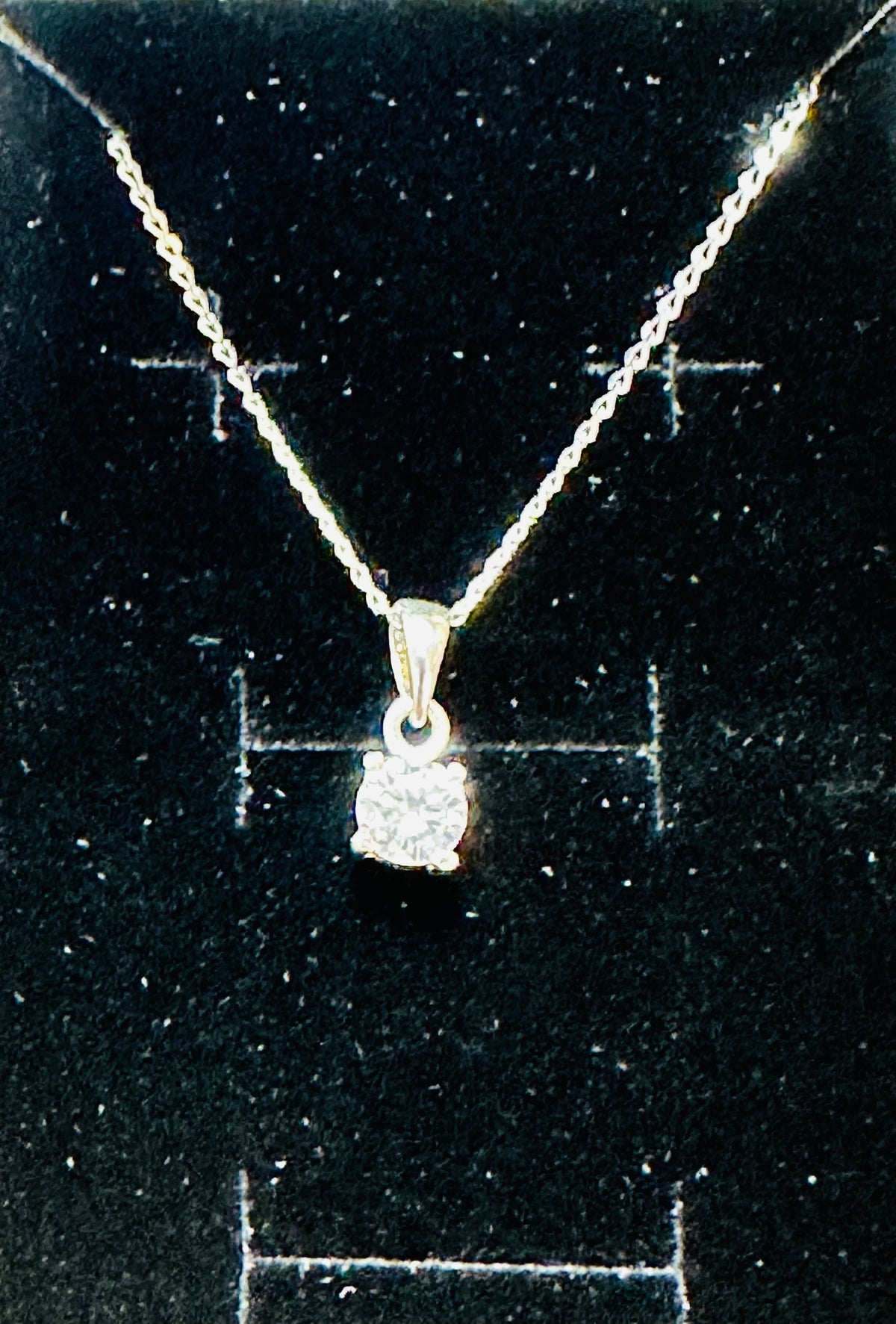 Sterling silver cz pendant 18inch chain image 0