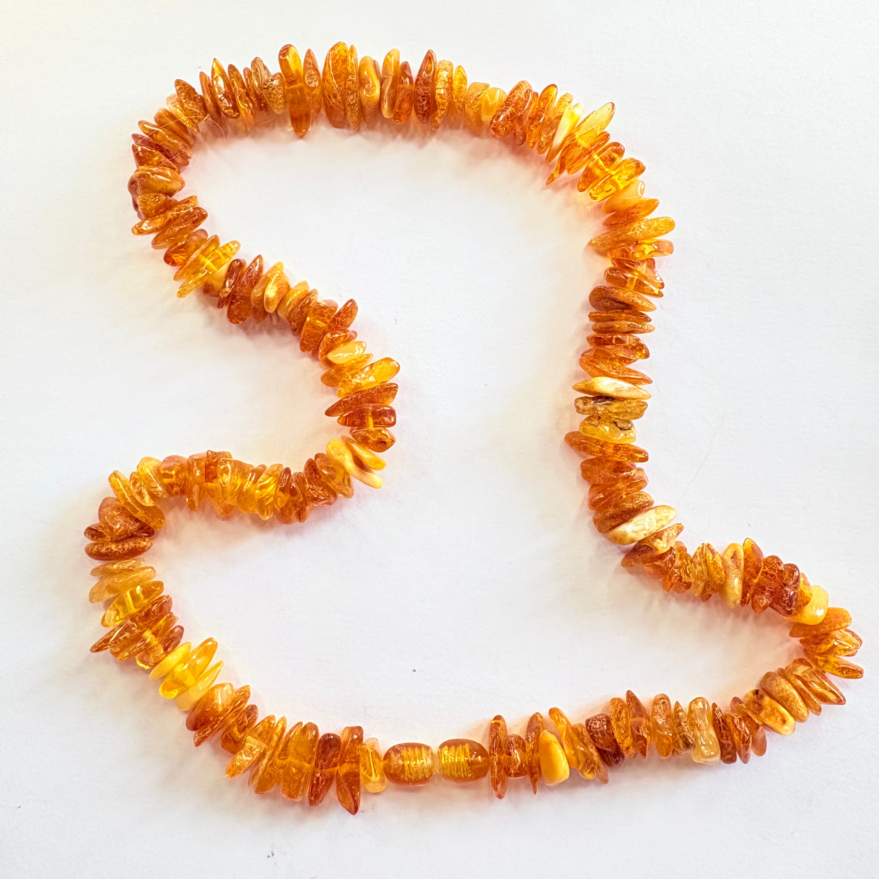 New Amber threaded necklace 18inches image 0