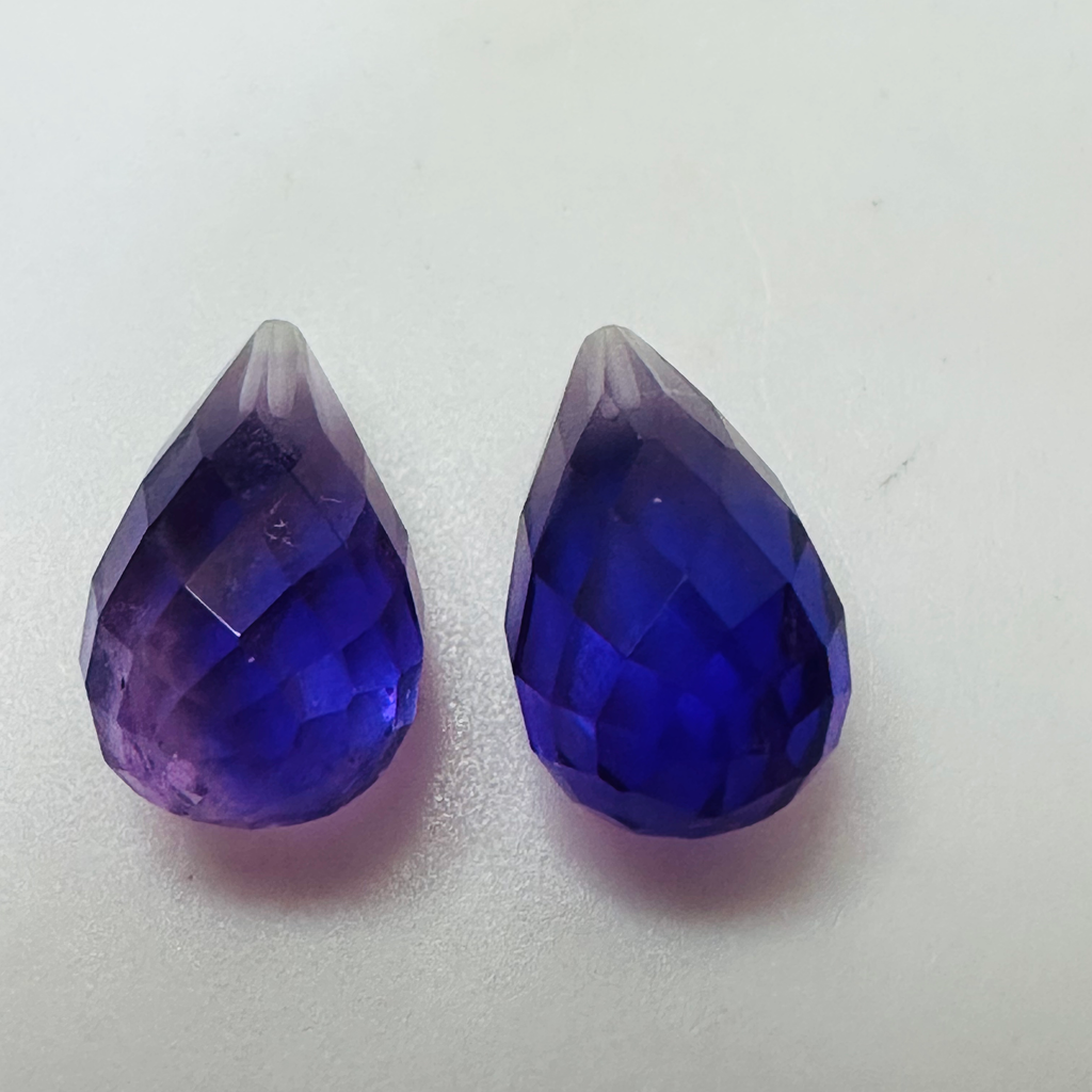 AMETHYST DROPS A PAIR  12MMX6MM  8.49CTS image 0