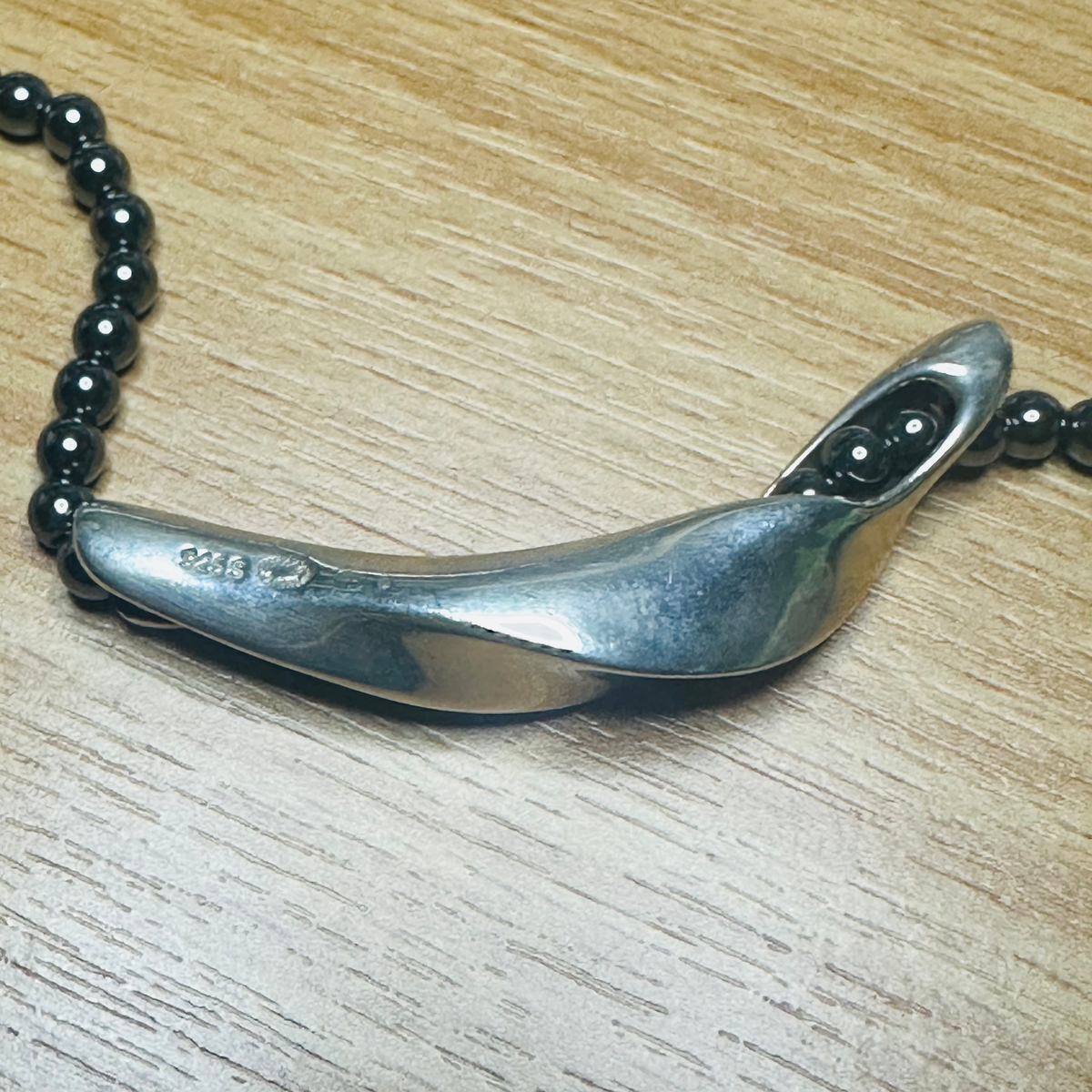 Georg Jenson GJ Denmark 925 wave Necklace 16inch image 3
