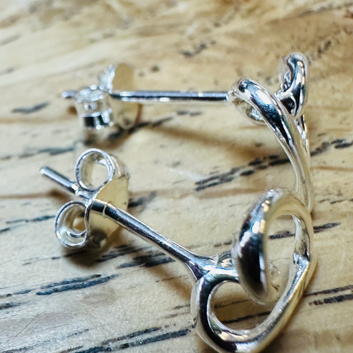 Sterling silver open heart studs 925 image 2
